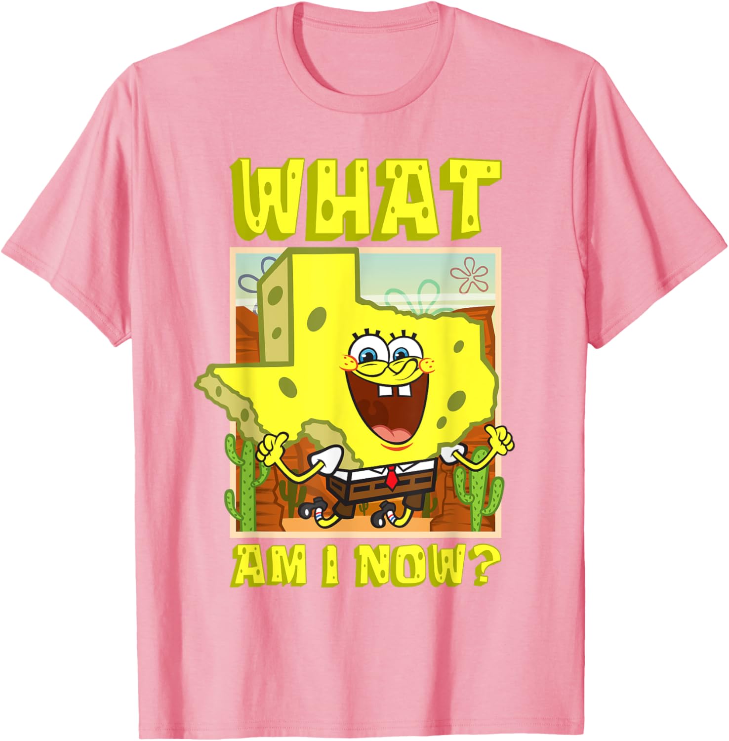 Mademark SpongeBob Texas Map T-Shirt for Fun Loving Texans - 1