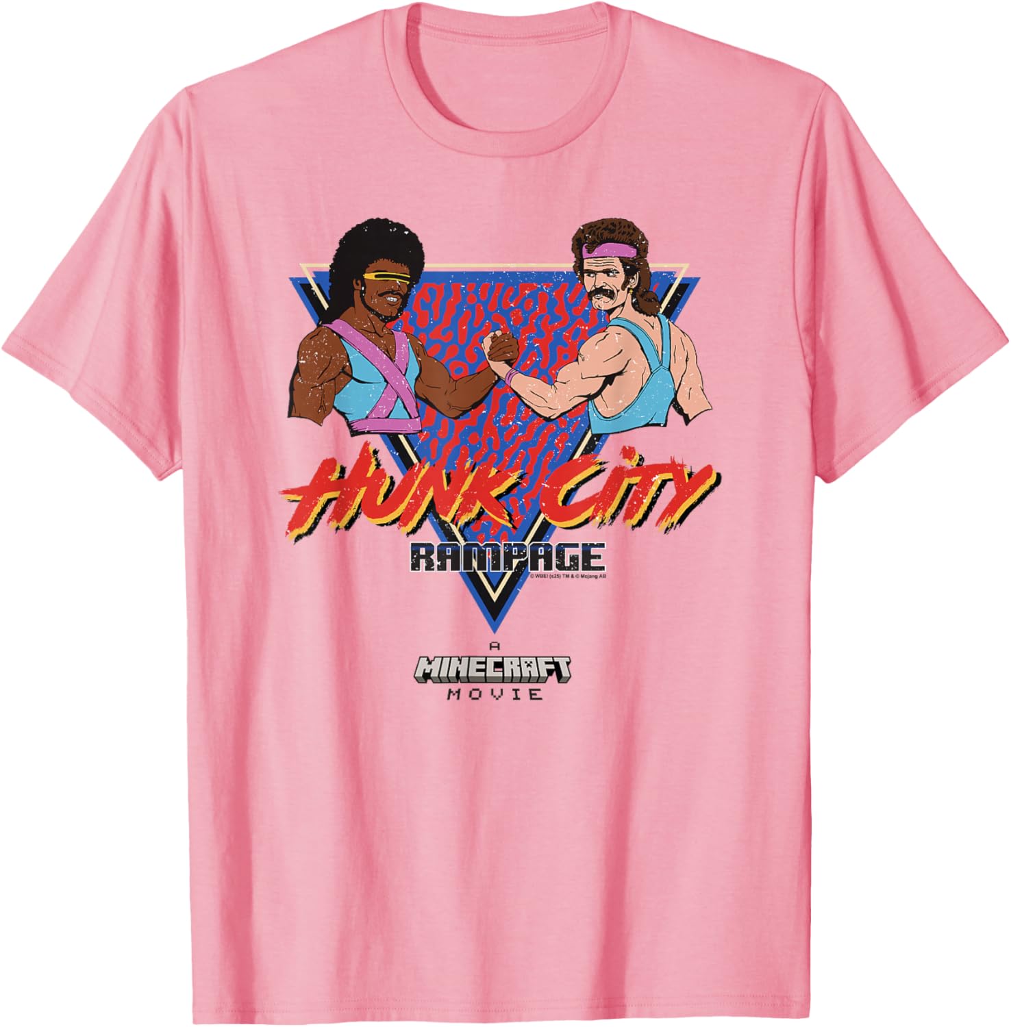 Colorful 90's Logo Minecraft Movie Hunk City Rampage T-Shirt for Fans - 1