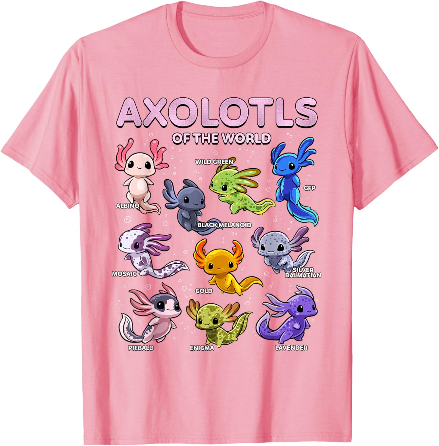Kawaii Axolotl T-Shirt for Animal Lovers | Cute Axolotls of the World - 4
