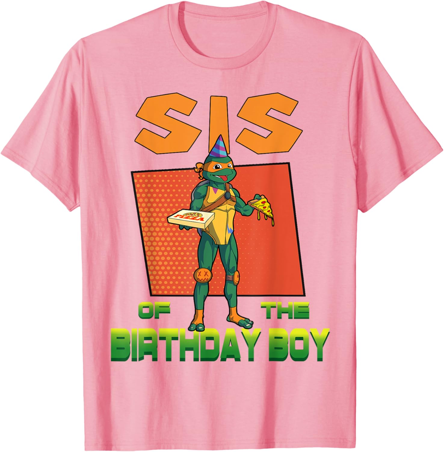 Mademark Teenage Mutant Ninja Turtles Mikey Pizza Birthday Party T-Shirt - 3