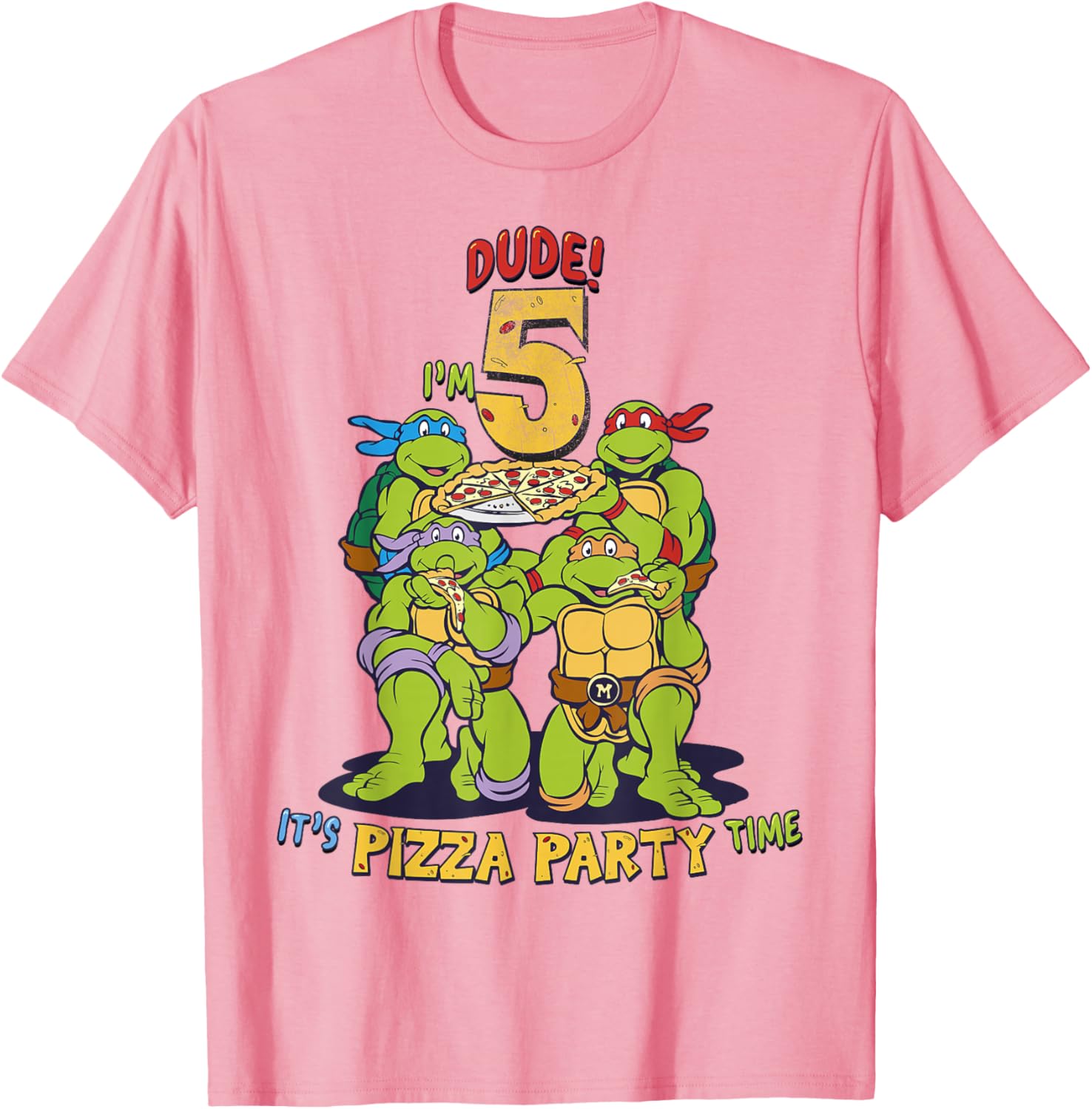 Teenage Mutant Ninja Turtles Pizza Party T-Shirt for Boys Age 5 - 4