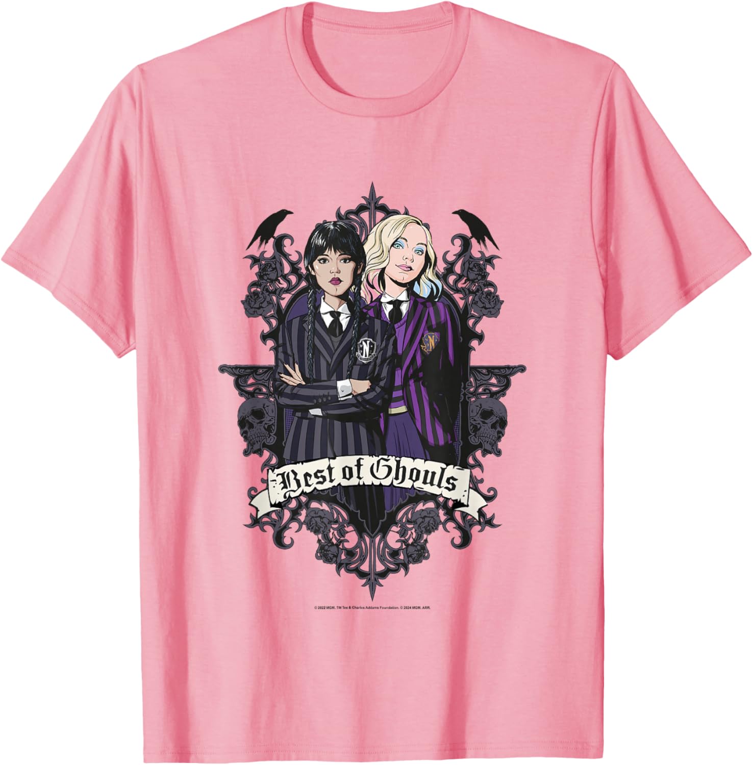 Ghouls Wednesday and Enid T-Shirt for Fans of Wednesday Series - 2