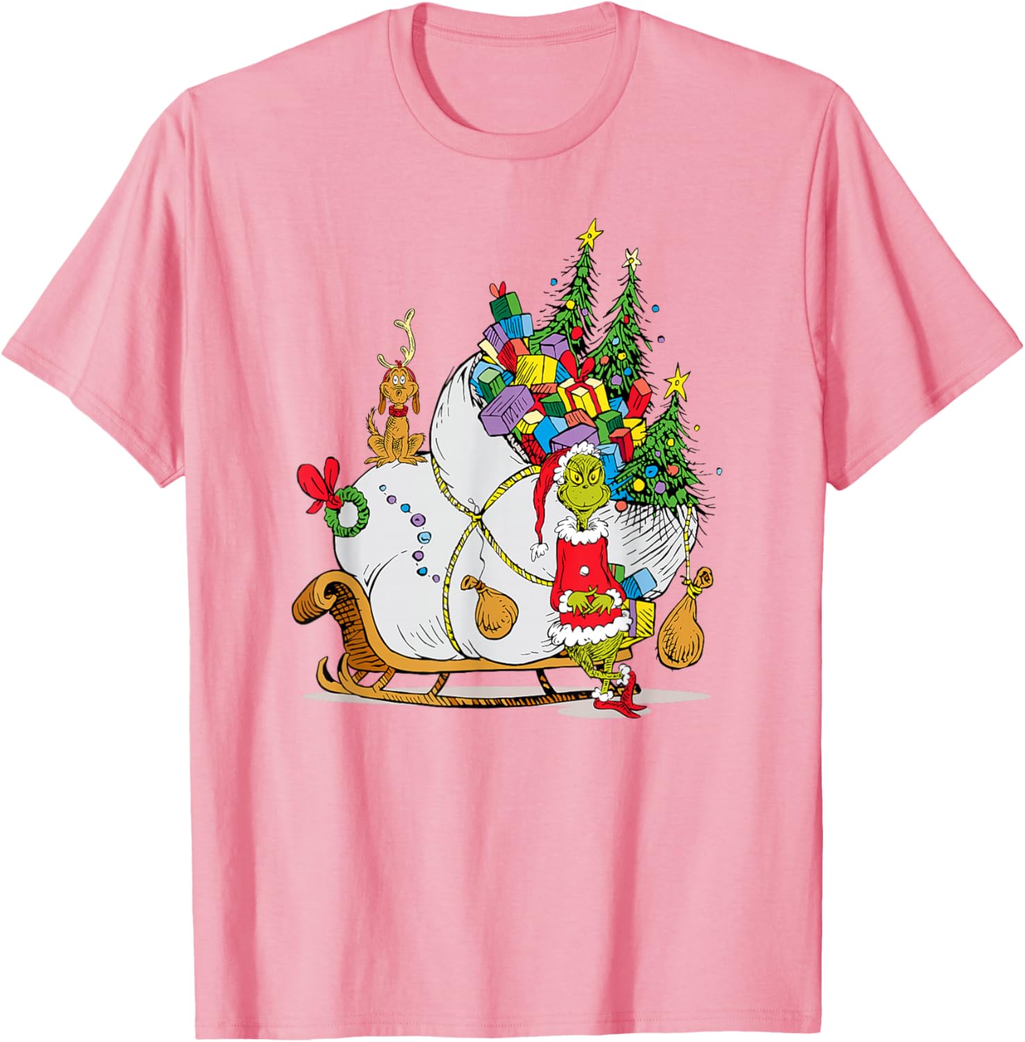 Dr. Seuss Grinch Sleigh T-Shirt - Fun Christmas Apparel for Everyone - 7