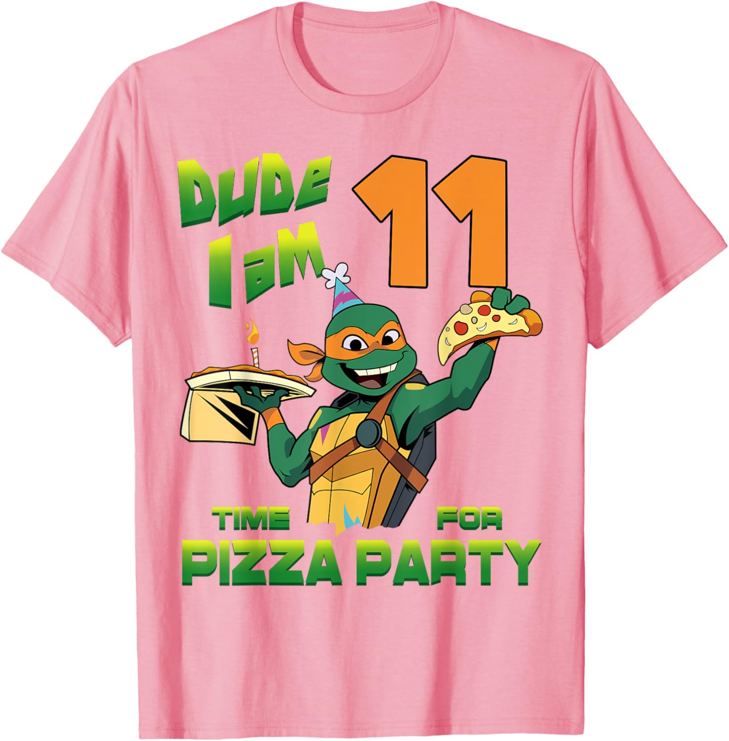 Mademark Teenage Mutant Ninja Turtles Mikey Pizza Birthday T-Shirt - 16
