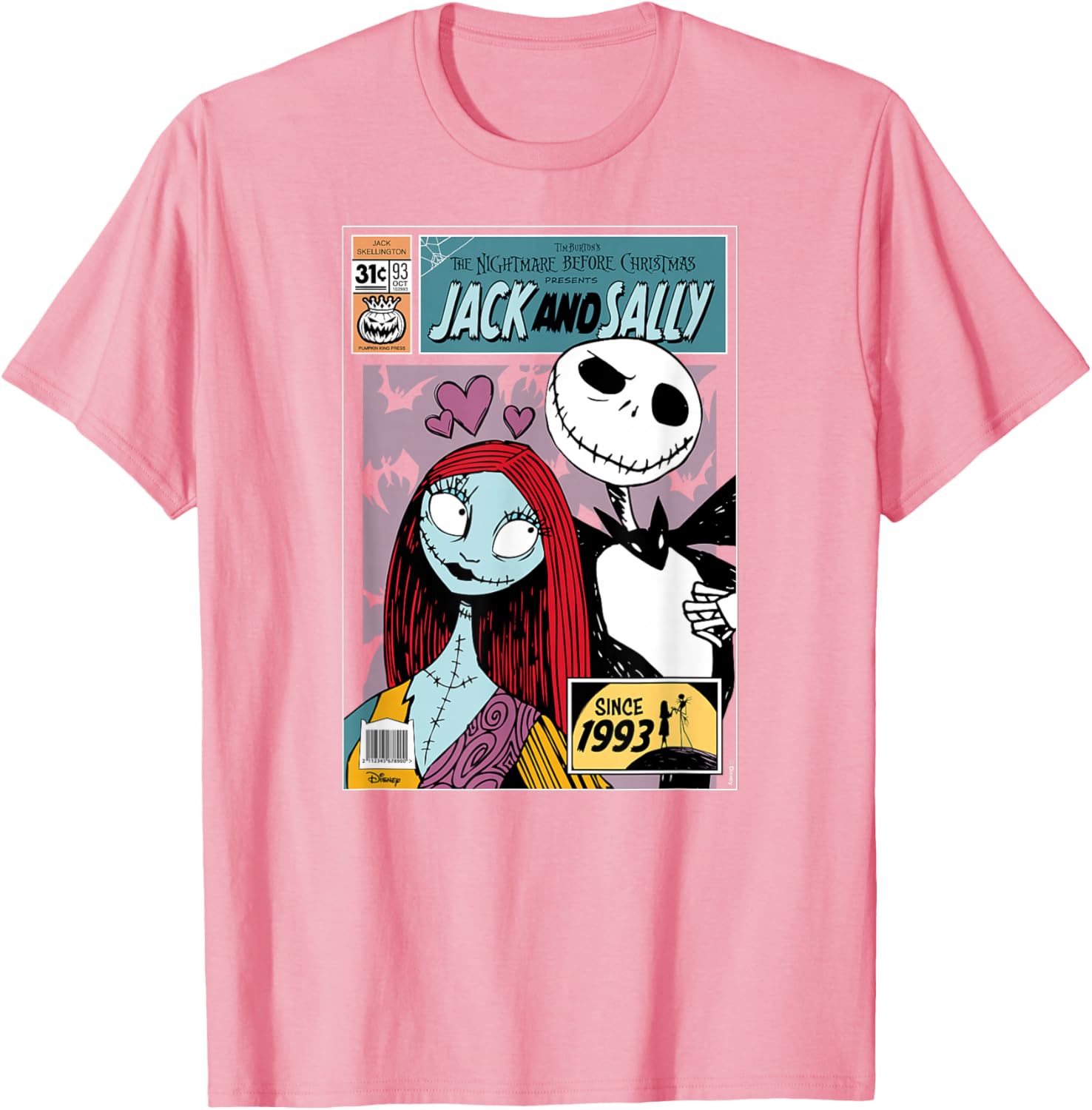 Jack and Sally Nightmare Before Christmas T-Shirt for Fans and Collectors - 1