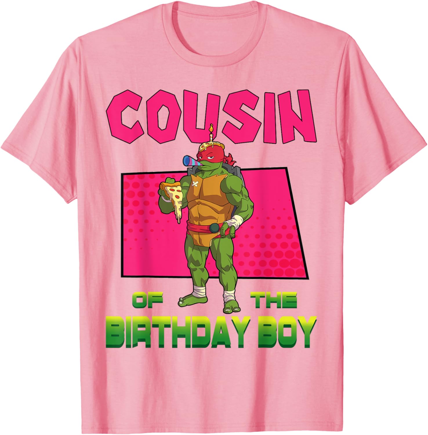Mademark Teenage Mutant Ninja Turtles Raphael Birthday Pizza Party T-Shirt - 11