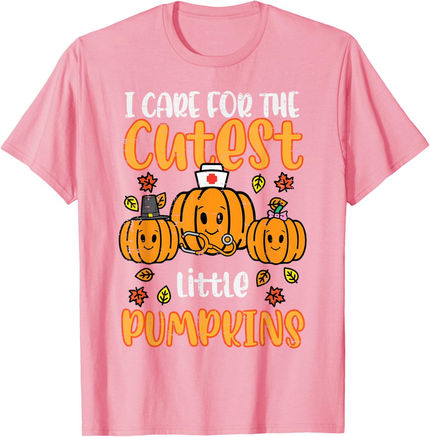 Festive Pumpkins Nurse Halloween Scrub Top for Fall and Thanksgiving Women - 2