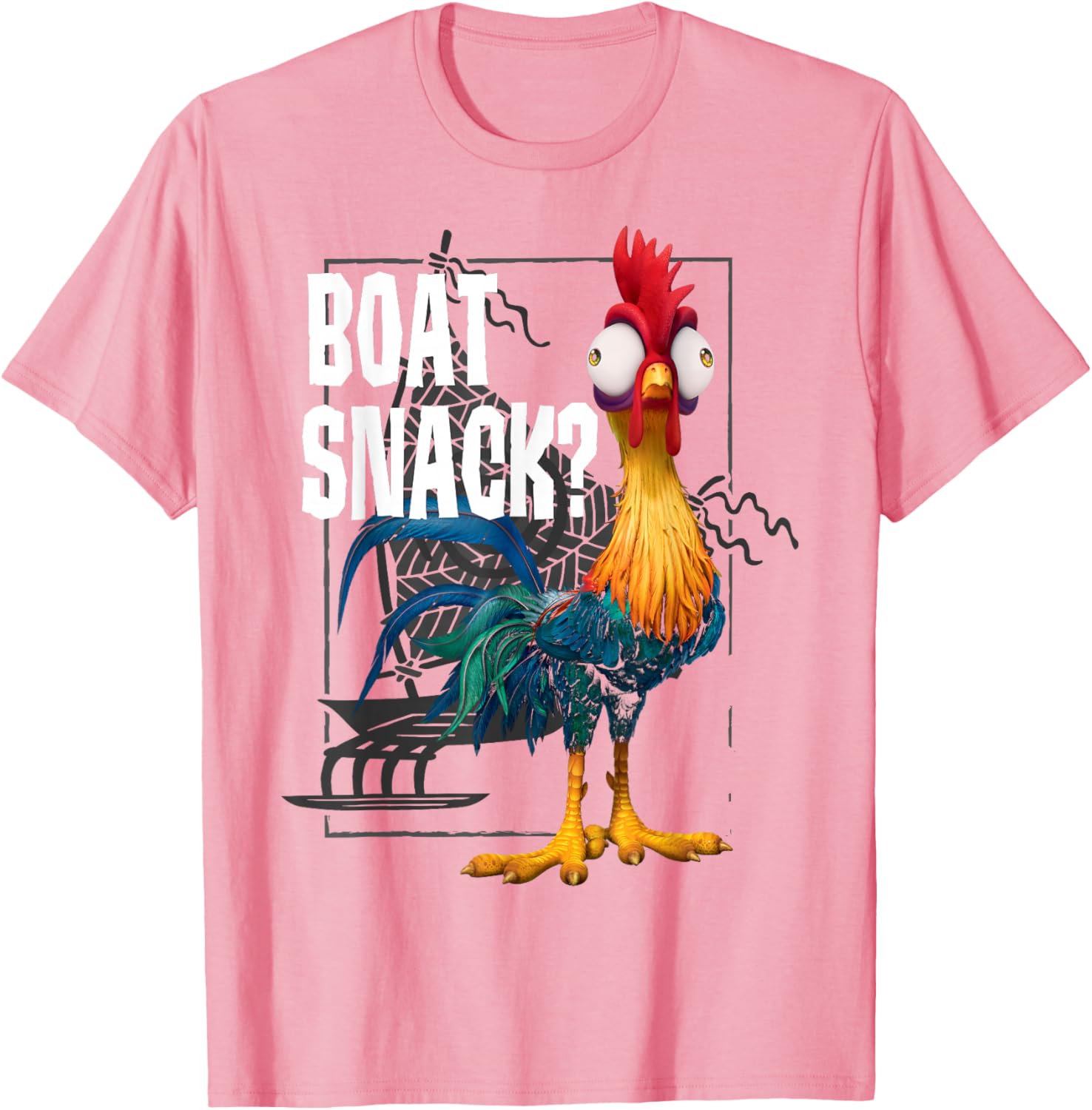Disney Moana Hei Hei Boat Snack T-Shirt Vintage Style for Fans - 2