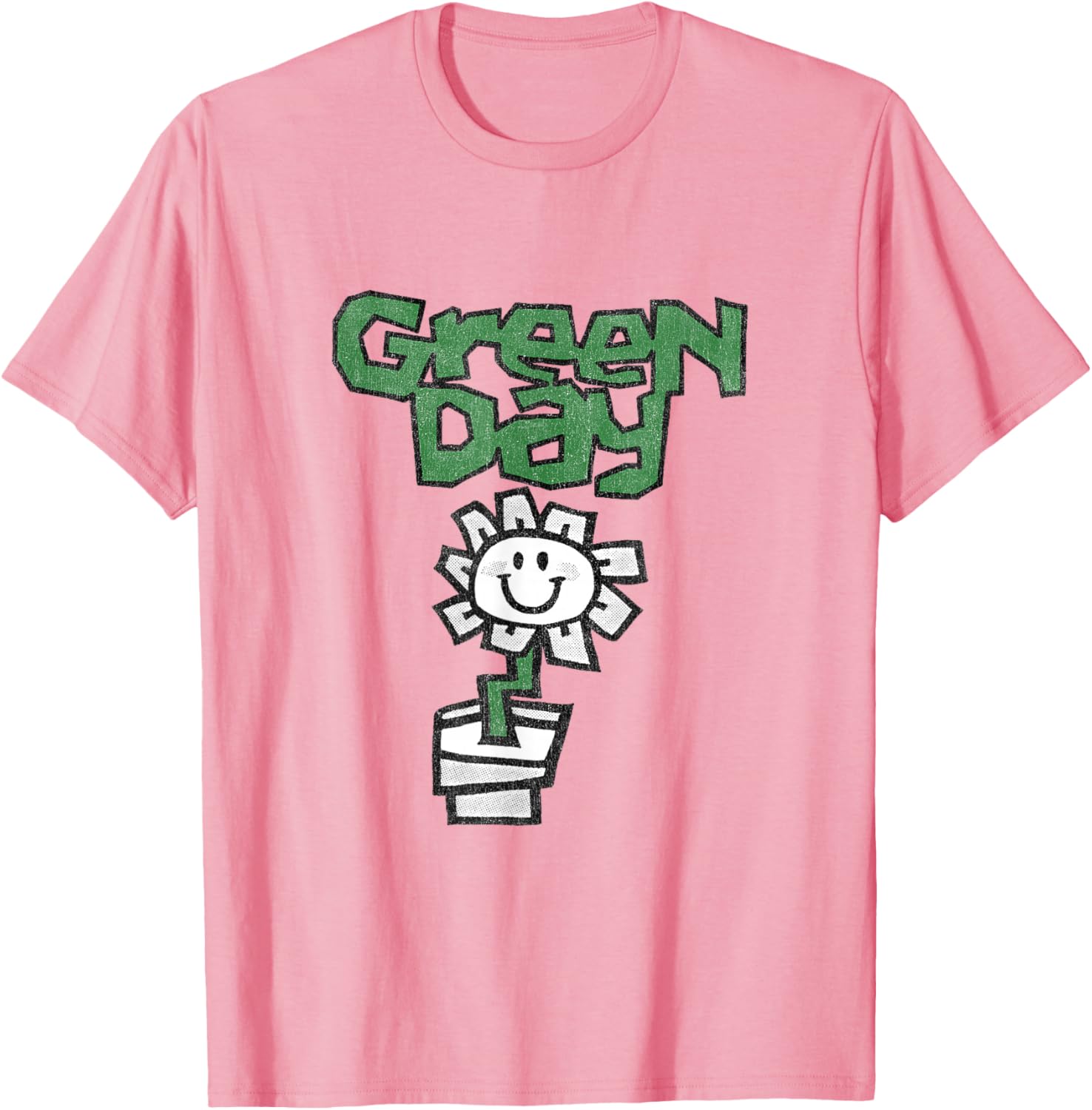 Green Day Flower Pot T-Shirt for Fans of Music and Nature Style - 5