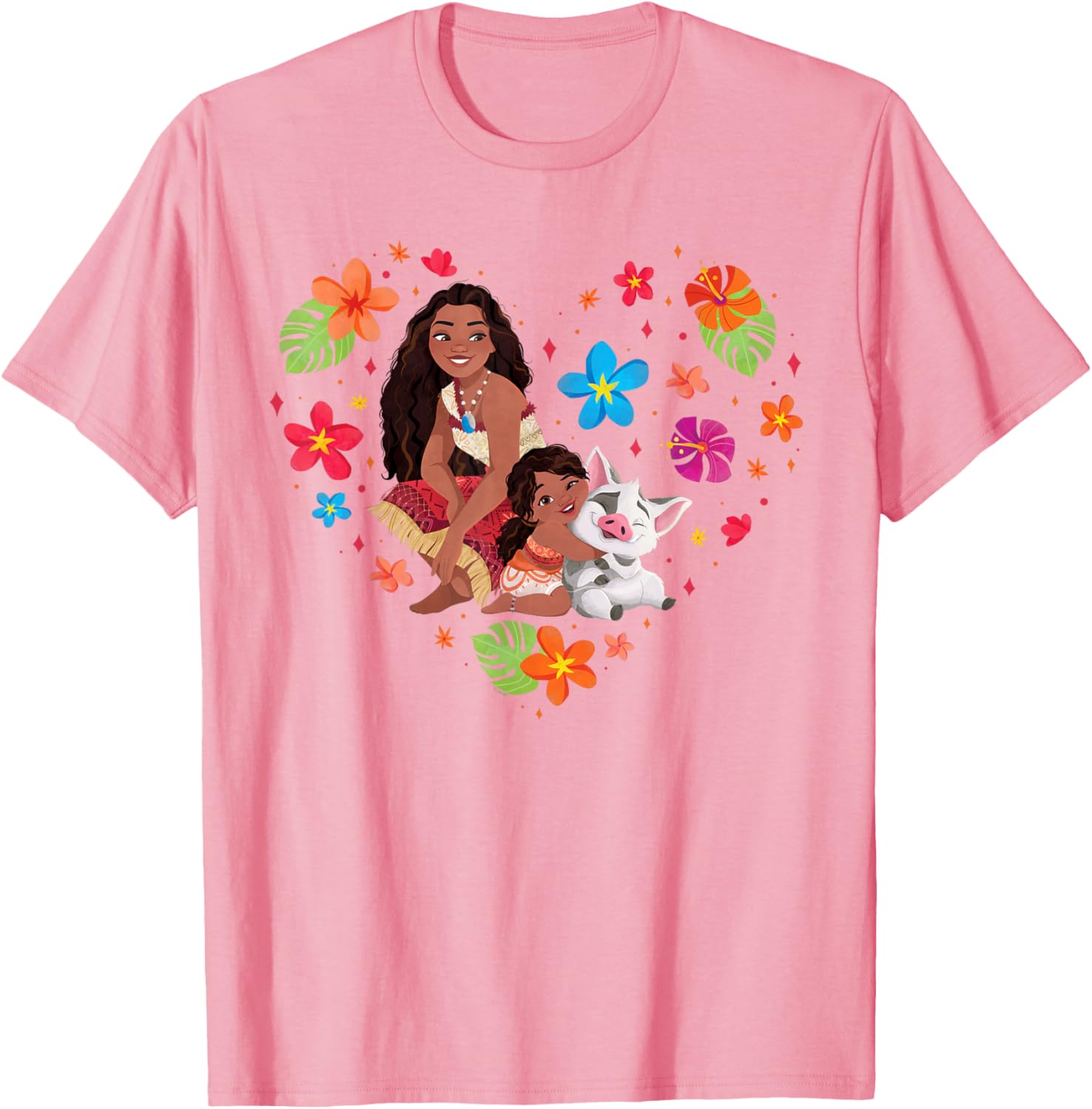 Disney Moana Tropical Heart Sisters T-Shirt with Moana Simea and Pua - 5