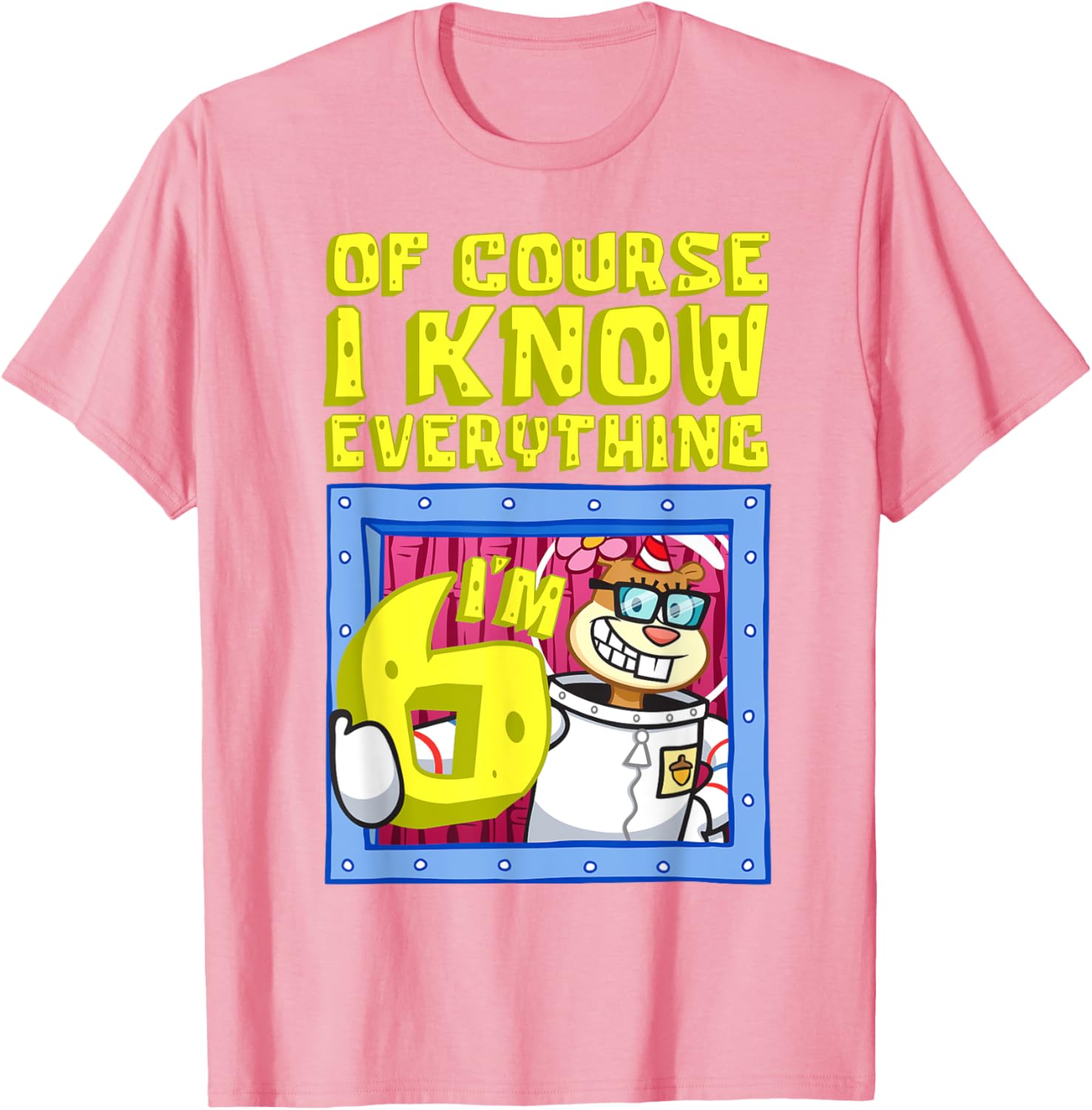 Funny Sandy I Know Everything I'm 6 T-Shirt for Kids Birthday Gift - 6