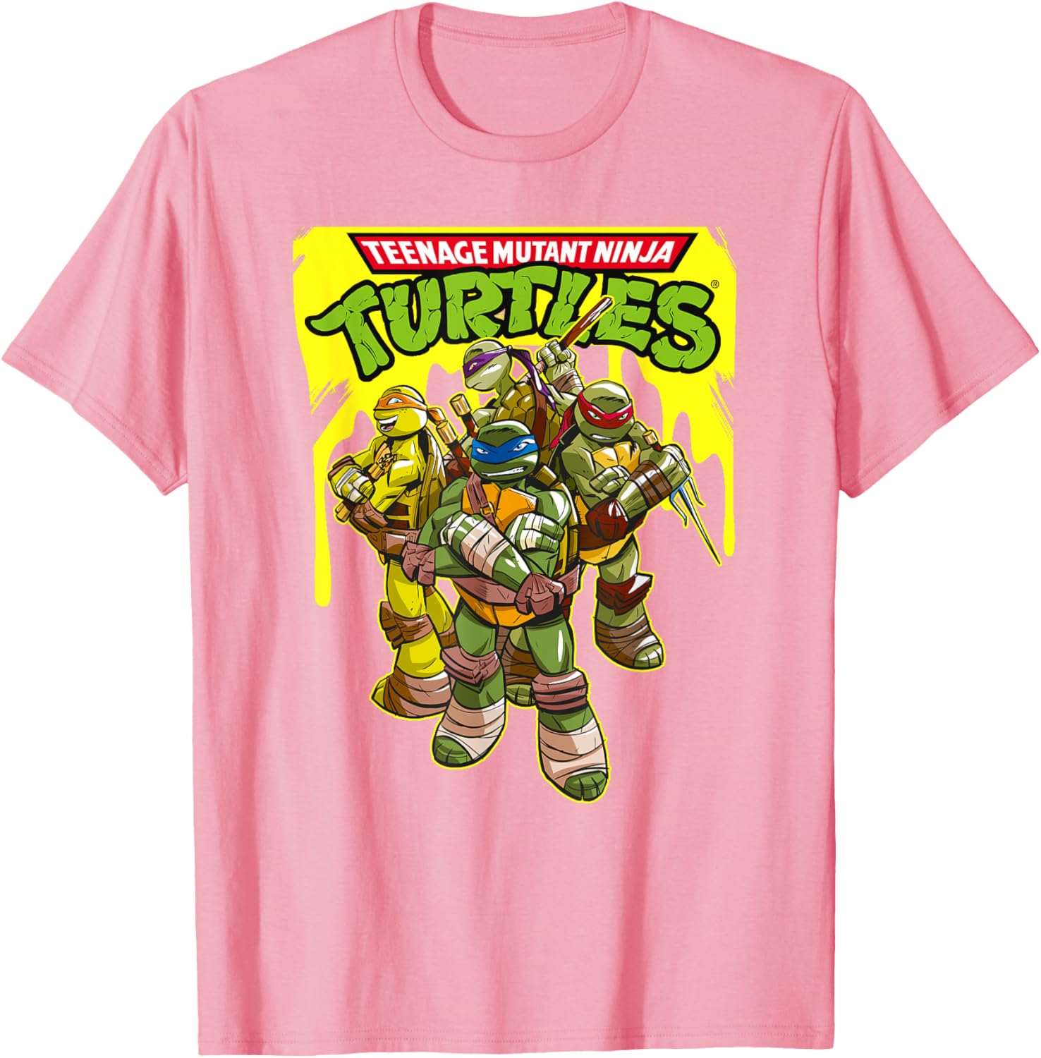Mademark TMNT Yellow Splatter Paint T-Shirt for Fun Teenage Mutant Ninja Turtles Fans - 15