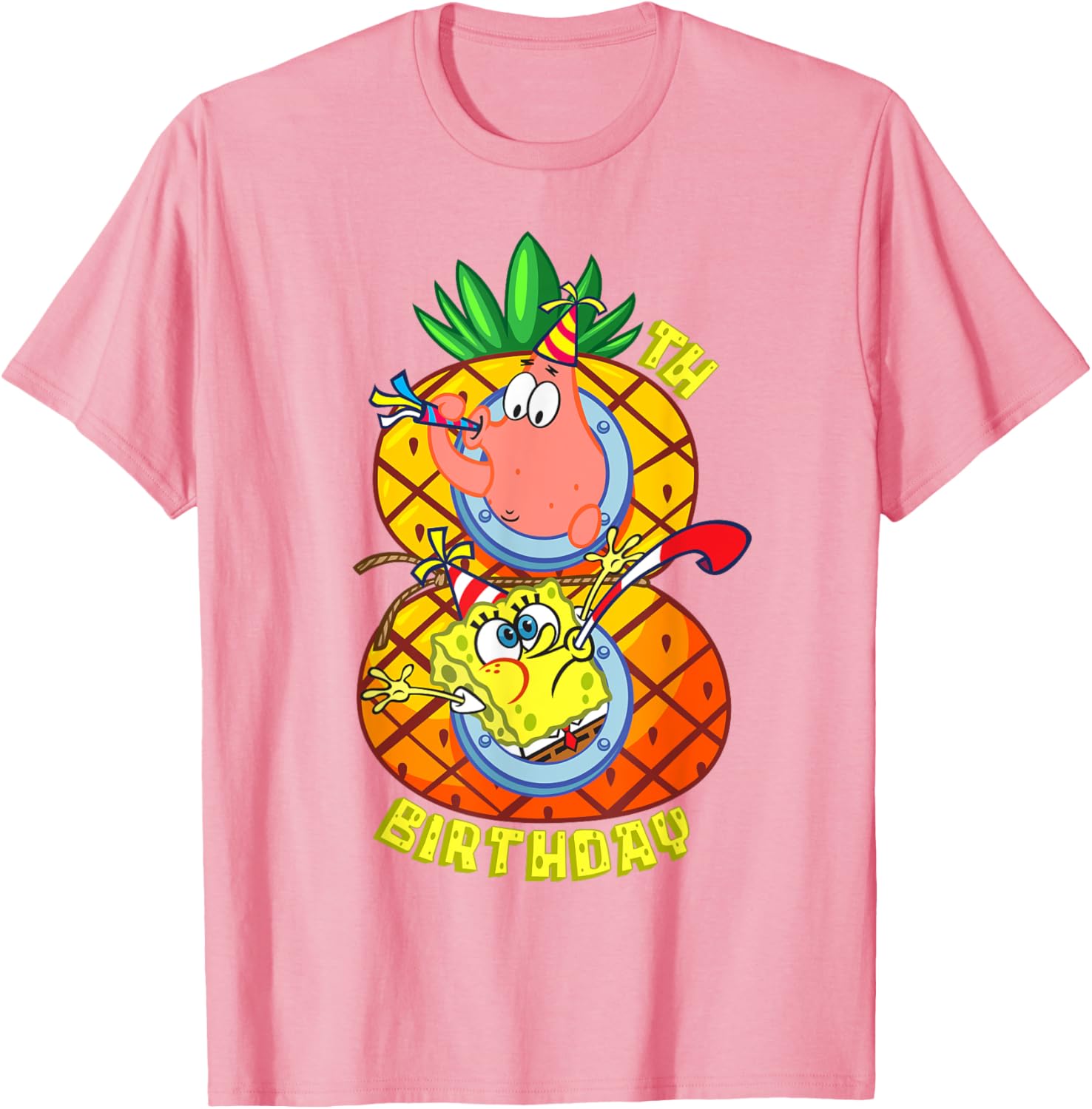 SpongeBob Patrick 8th Birthday Boy T-Shirt Fun Pineapple Design - 17