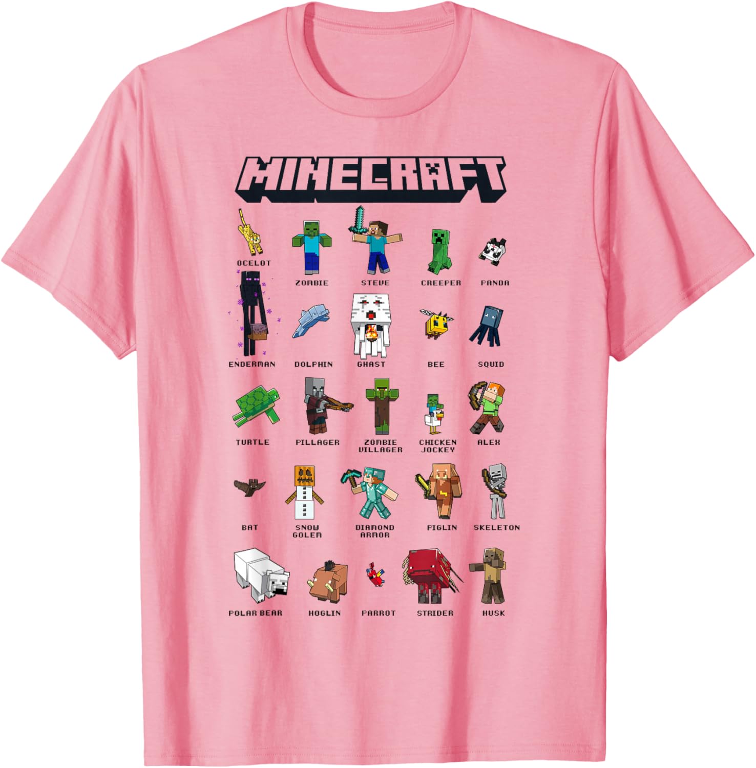 Minecraft Group Shot Poster Collage Style T-Shirt for Fans and Gamers - 3