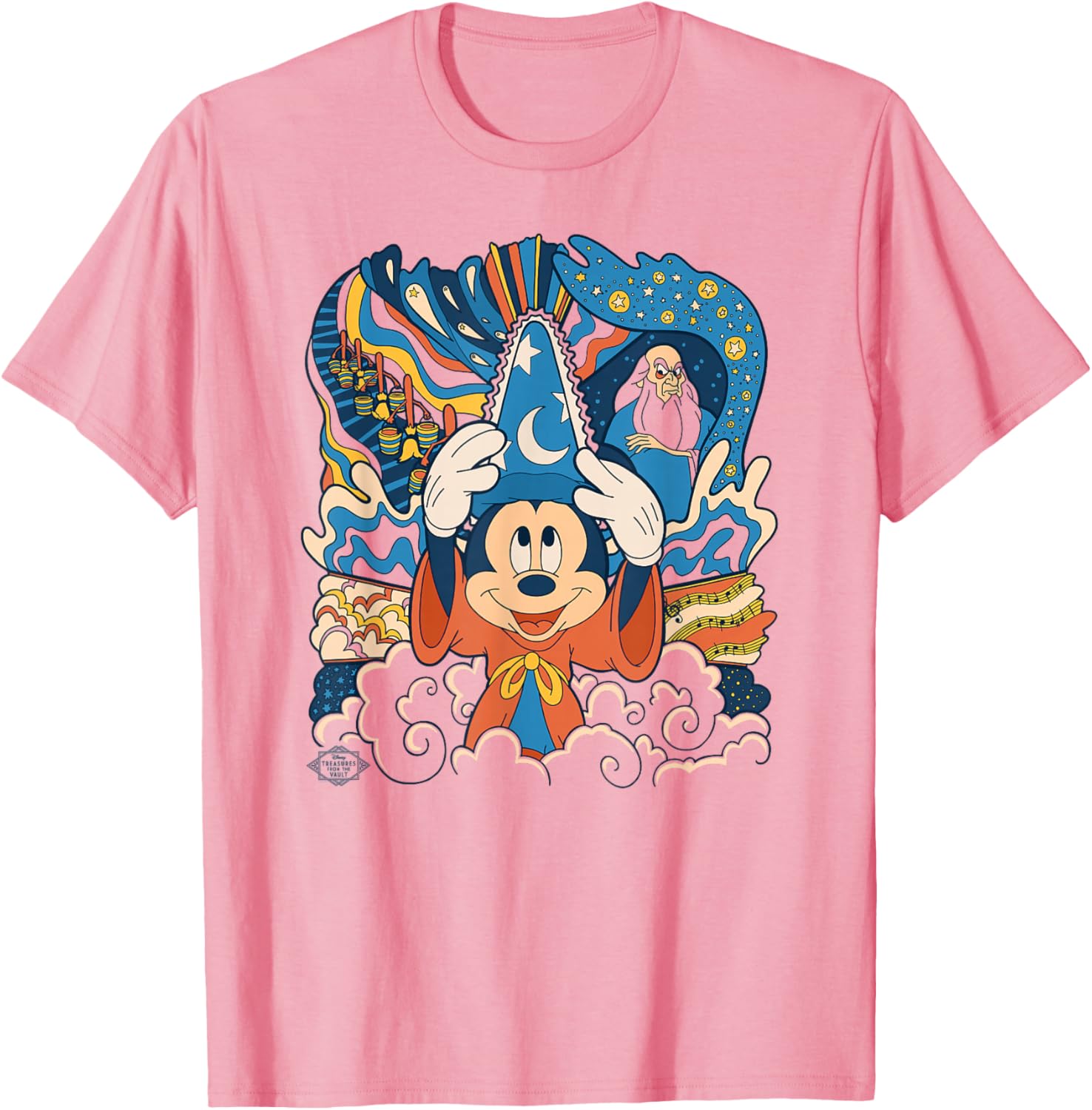 Disney Fantasia Mickey Mouse Sorcerer's Apprentice Retro T-Shirt for Fans - 2