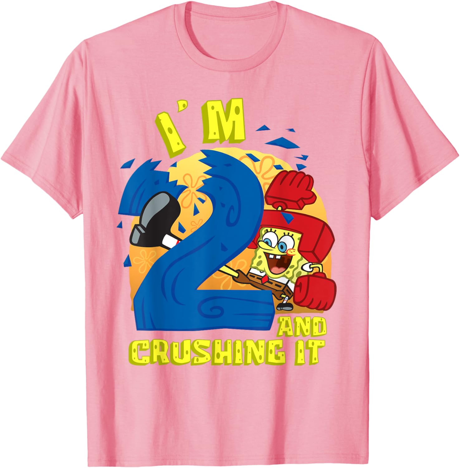 SpongeBob SquarePants 2nd Birthday Gift Crushing It T-Shirt for Kids - 19