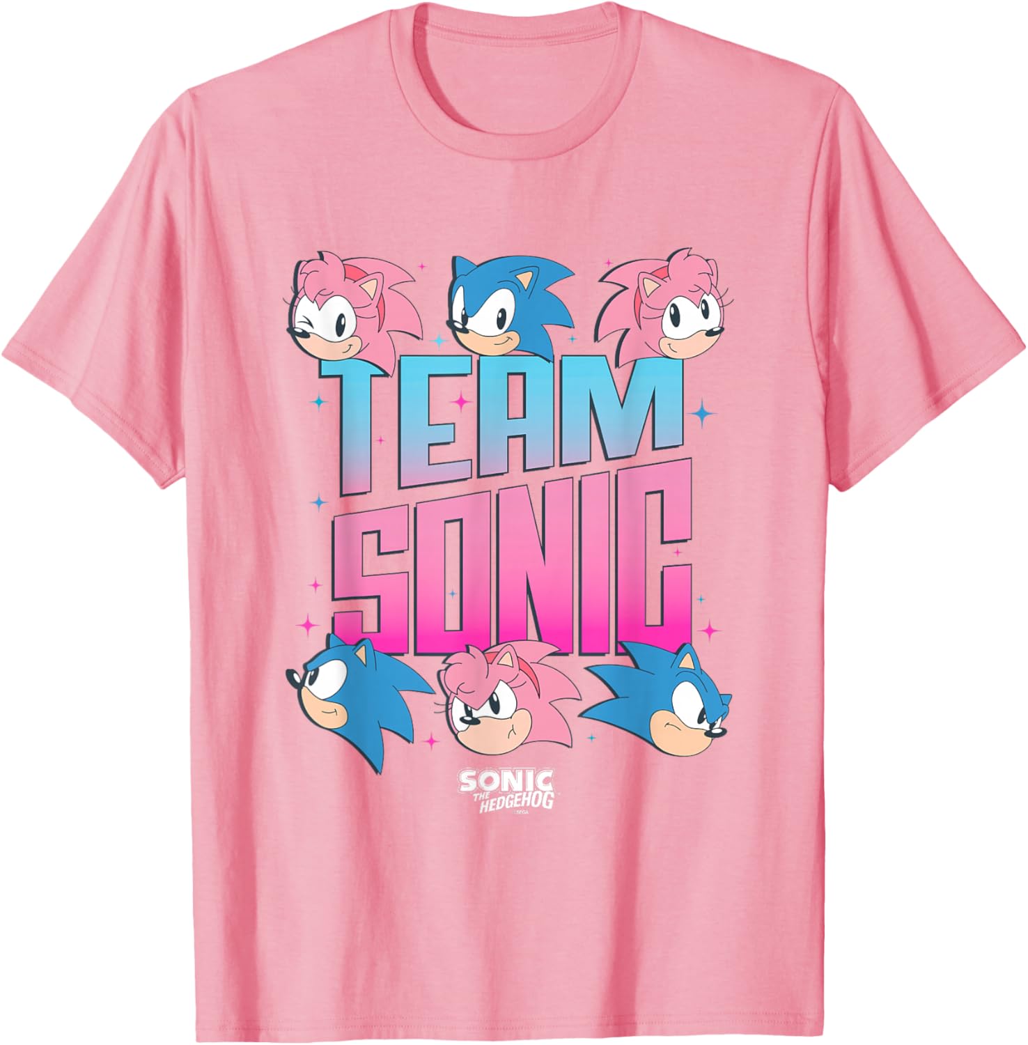 Sonic The Hedgehog Team Amy Rose Retro Logo T-Shirt for Fans - 11