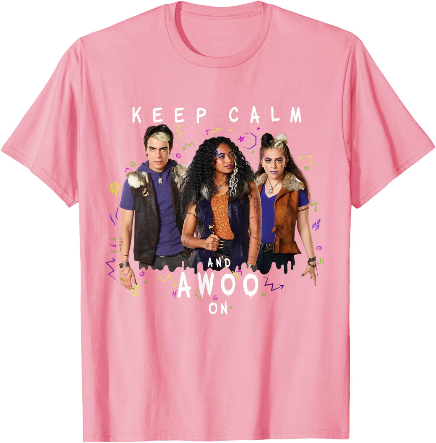 Disney Channel Zombies 2 Keep Calm and Awoo On Fun T-Shirt for Fans - 2