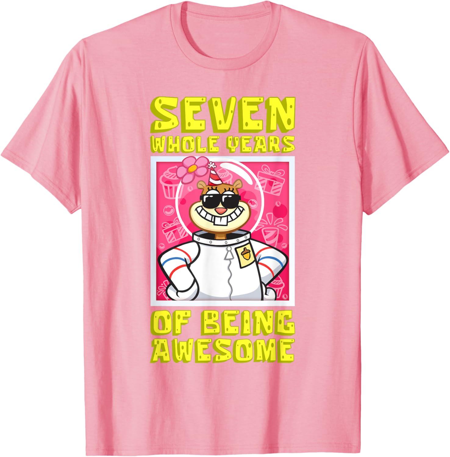 Mademark SpongeBob Sandy 7th Birthday Gift T-Shirt for Girls - 16
