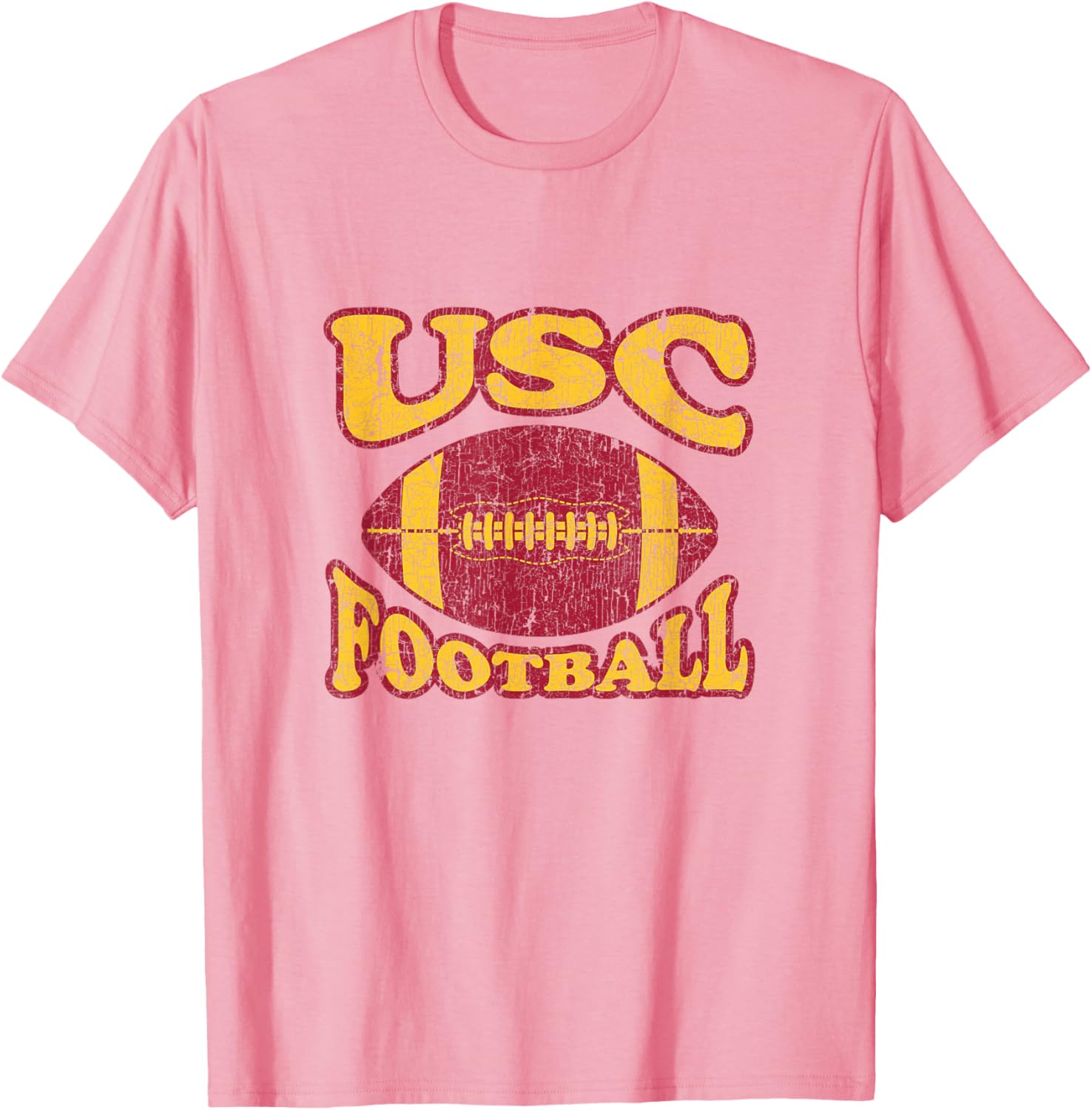 USC Trojans Distressed Retro Style Football T-Shirt for Fans - 4
