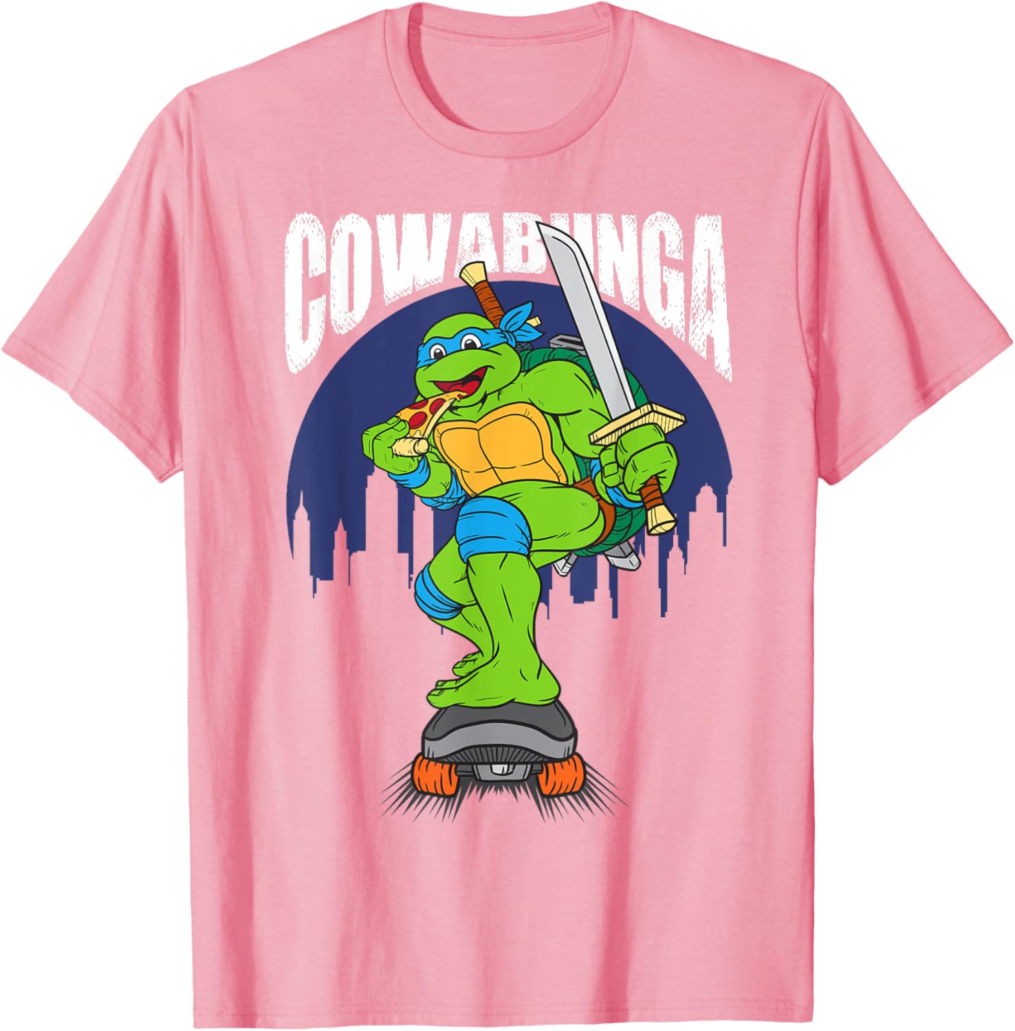 Cowabunga Leonardo on Skates T-Shirt - Fun Teenage Mutant Ninja Turtles Gear - 4
