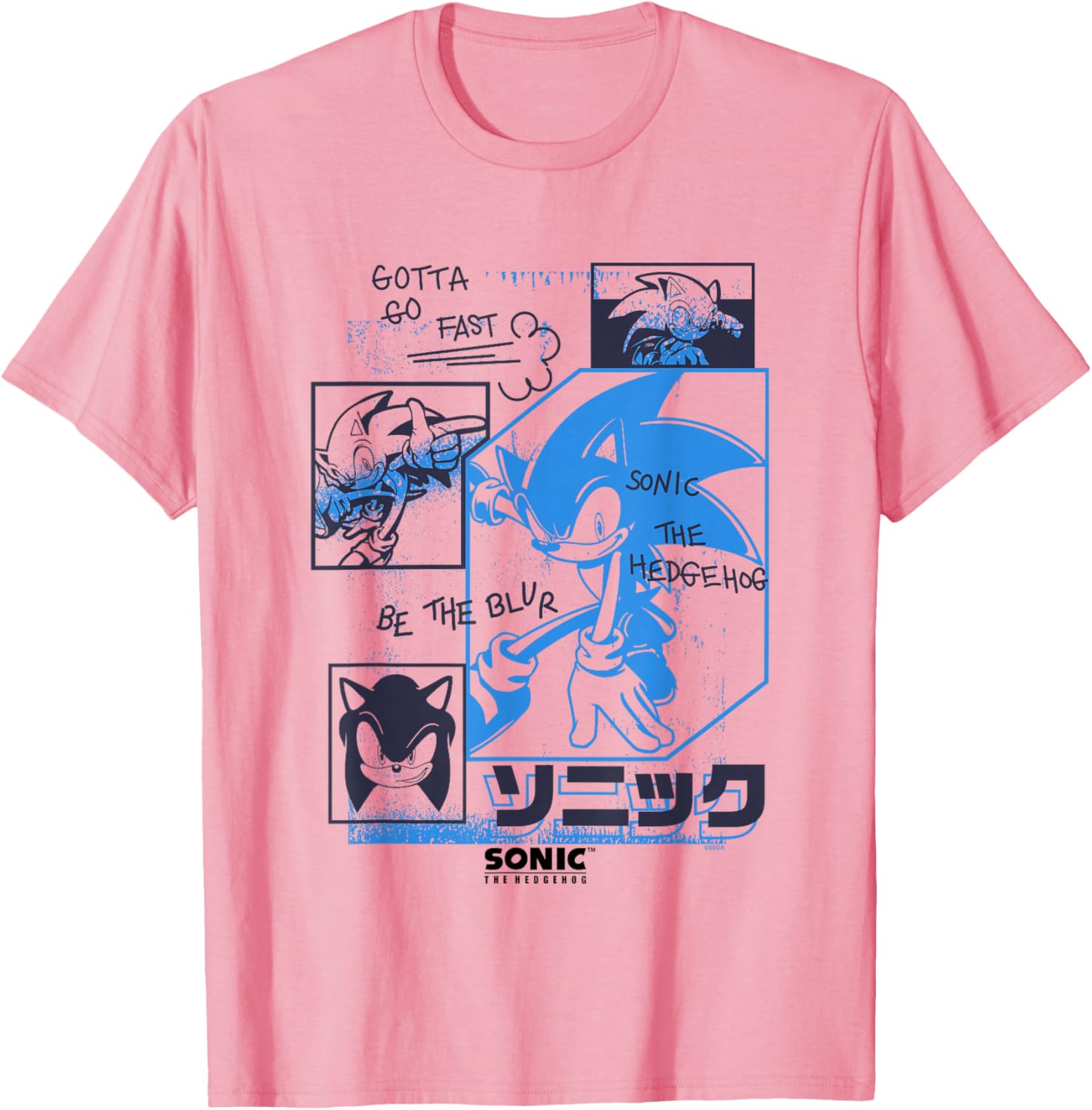 Sonic The Hedgehog Gotta Go Fast Vintage Sketch T-Shirt for Fans - 1