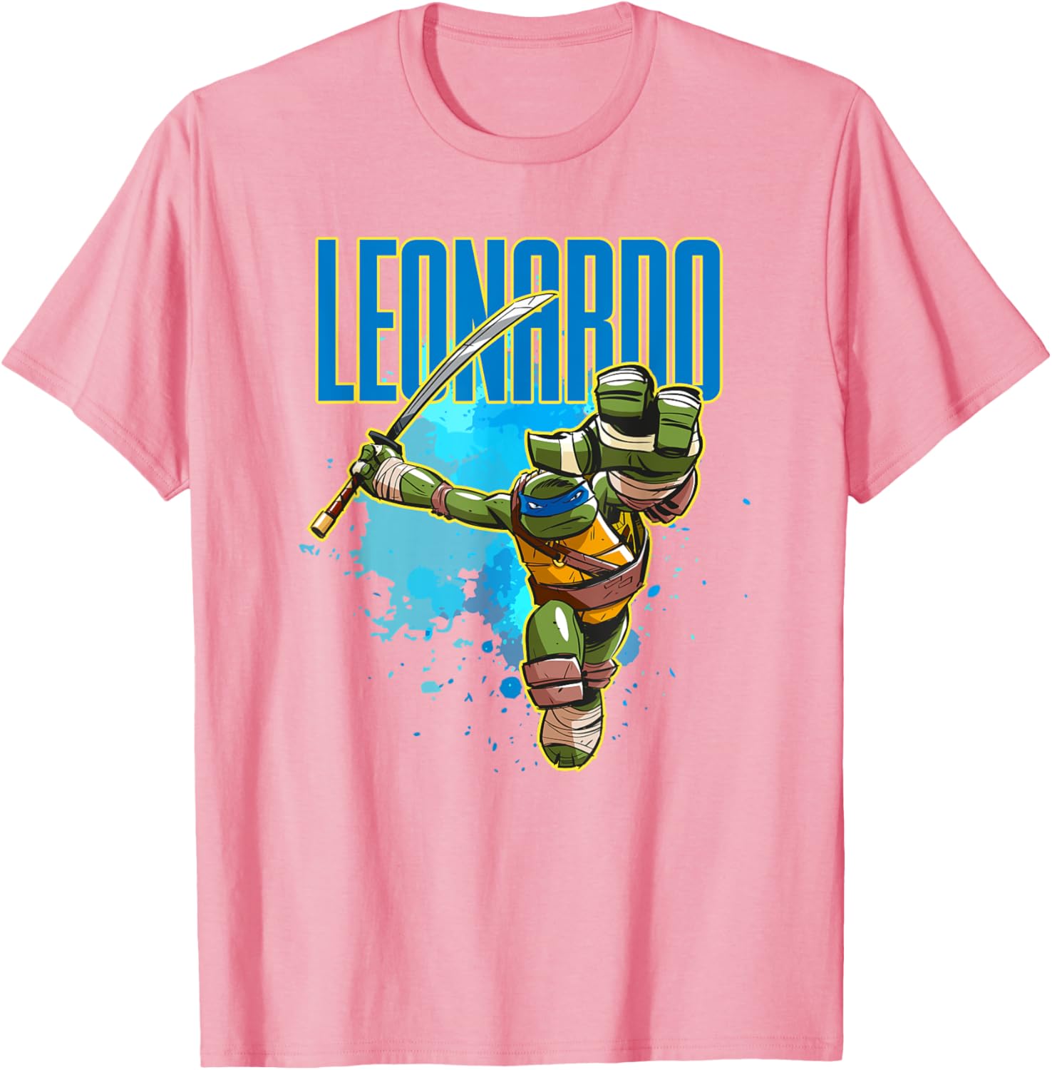 Mademark Teenage Mutant Ninja Turtles Leonardo Blue Splatter T-Shirt - 8