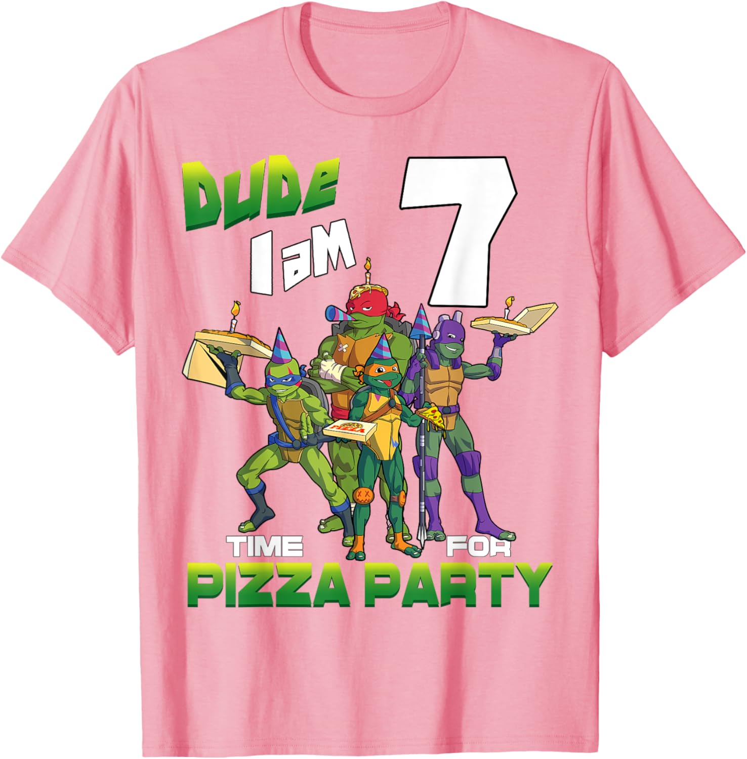 Mademark Teenage Mutant Ninja Turtles Pizza Party T-Shirt for 7 Year Olds - 25