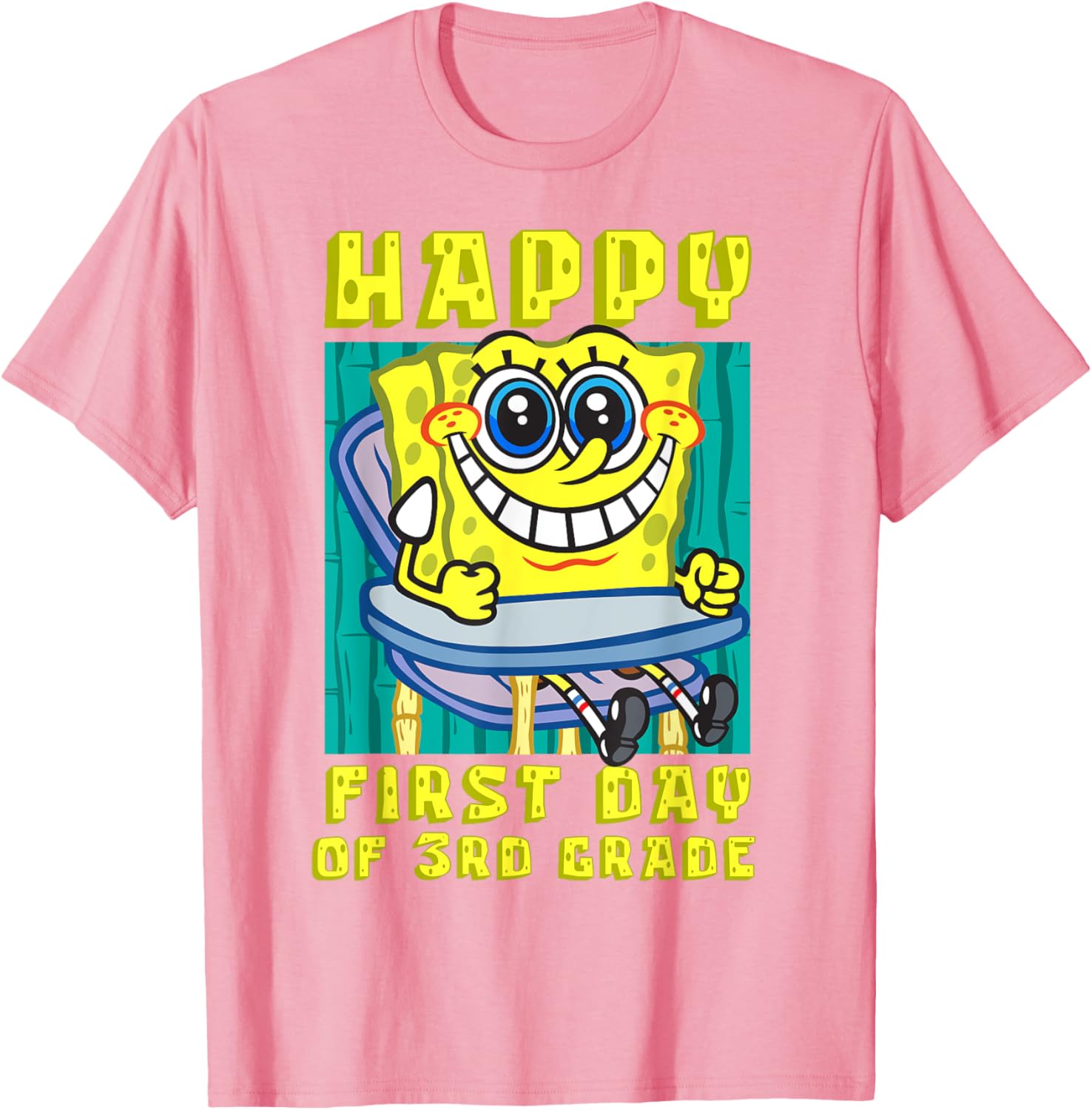 Mademark SpongeBob SquarePants Happy 3rd Grade T-Shirt for Kids - 3