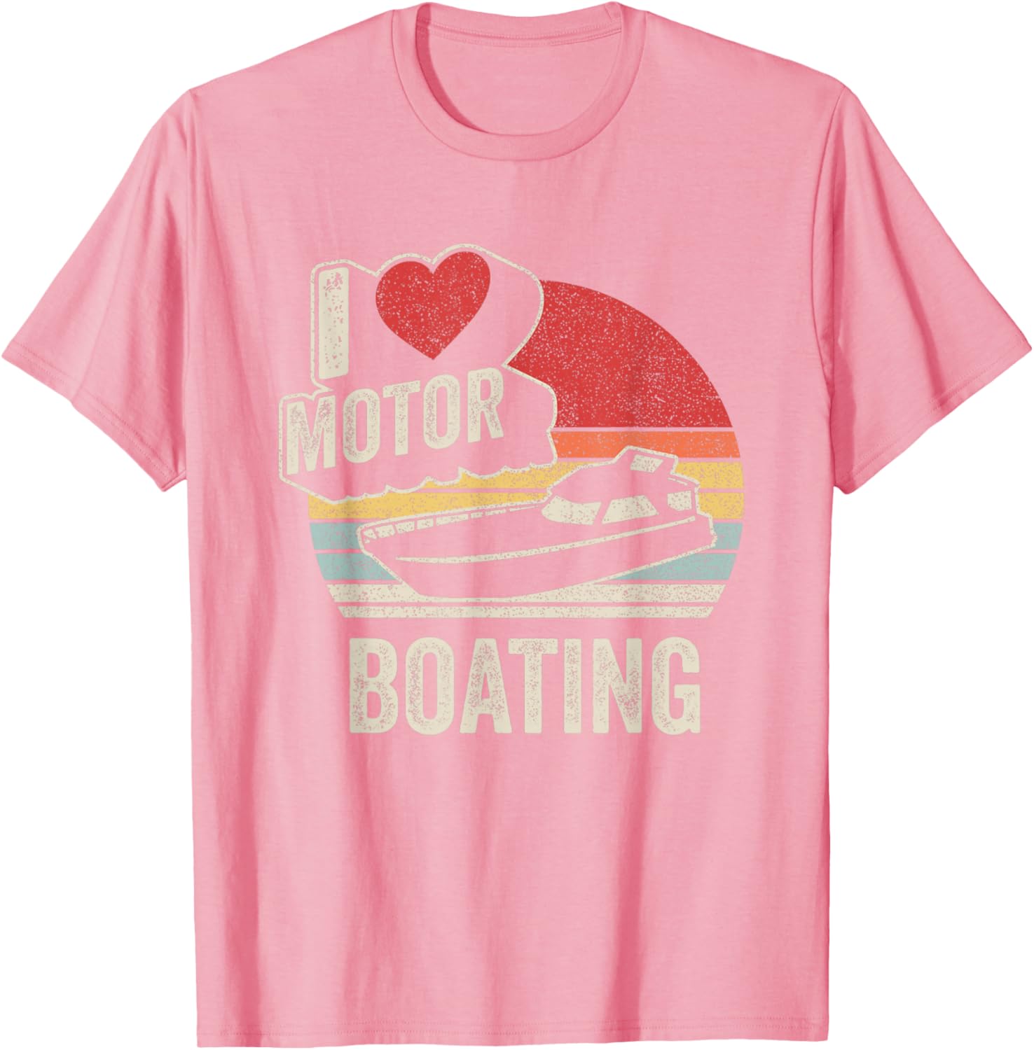 Vintage Retro I Love Motor Boating Funny T-Shirt for Boaters and Enthusiasts - 8