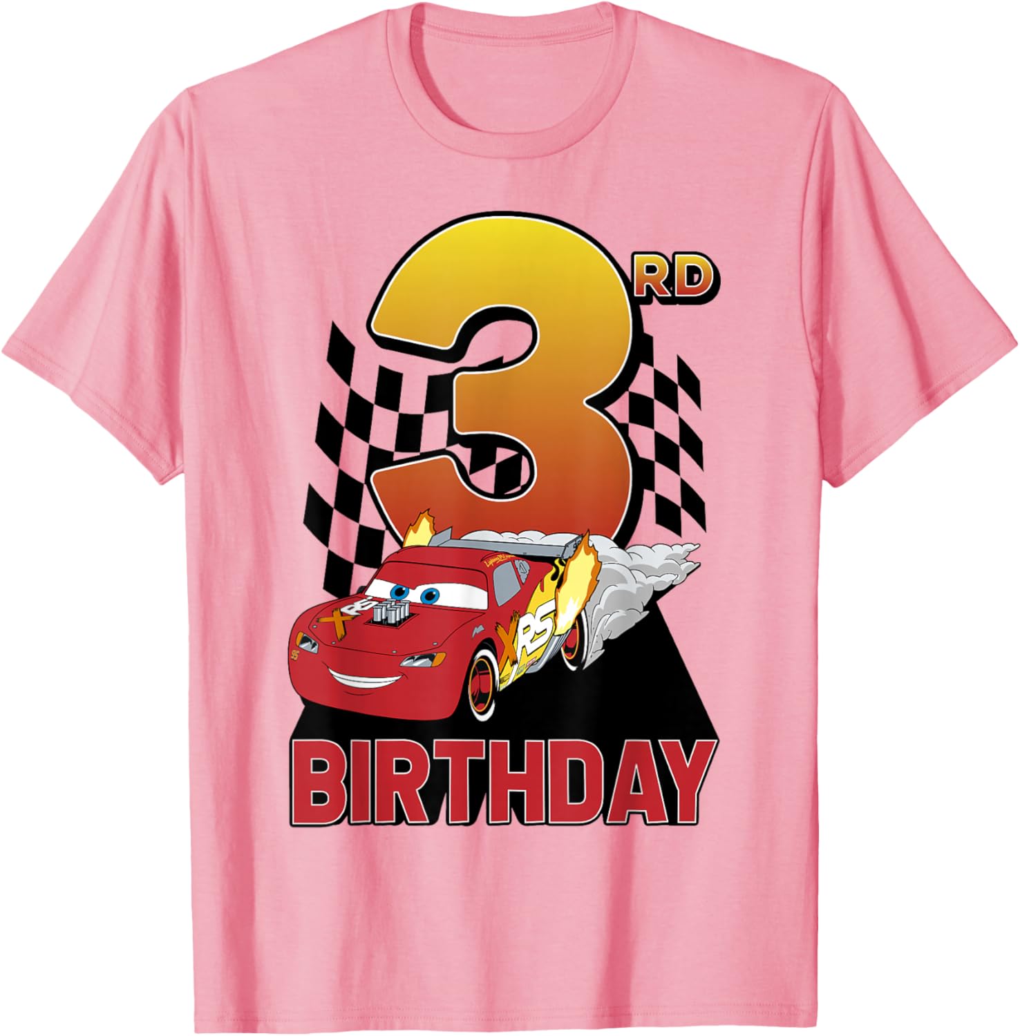 Disney Pixar Cars Lightning McQueen 3rd Birthday Race T-Shirt for Kids - 10