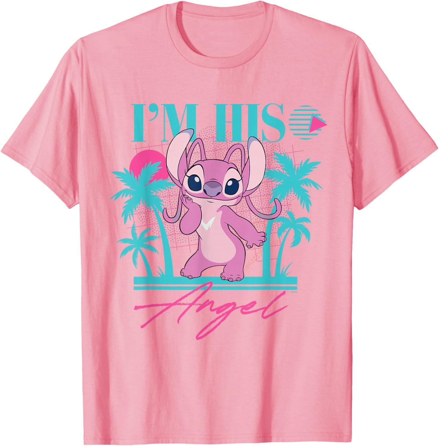 Disney Stitch Retro 90s Couples Matching I'm His Angel T-Shirt Fun Gift - 7