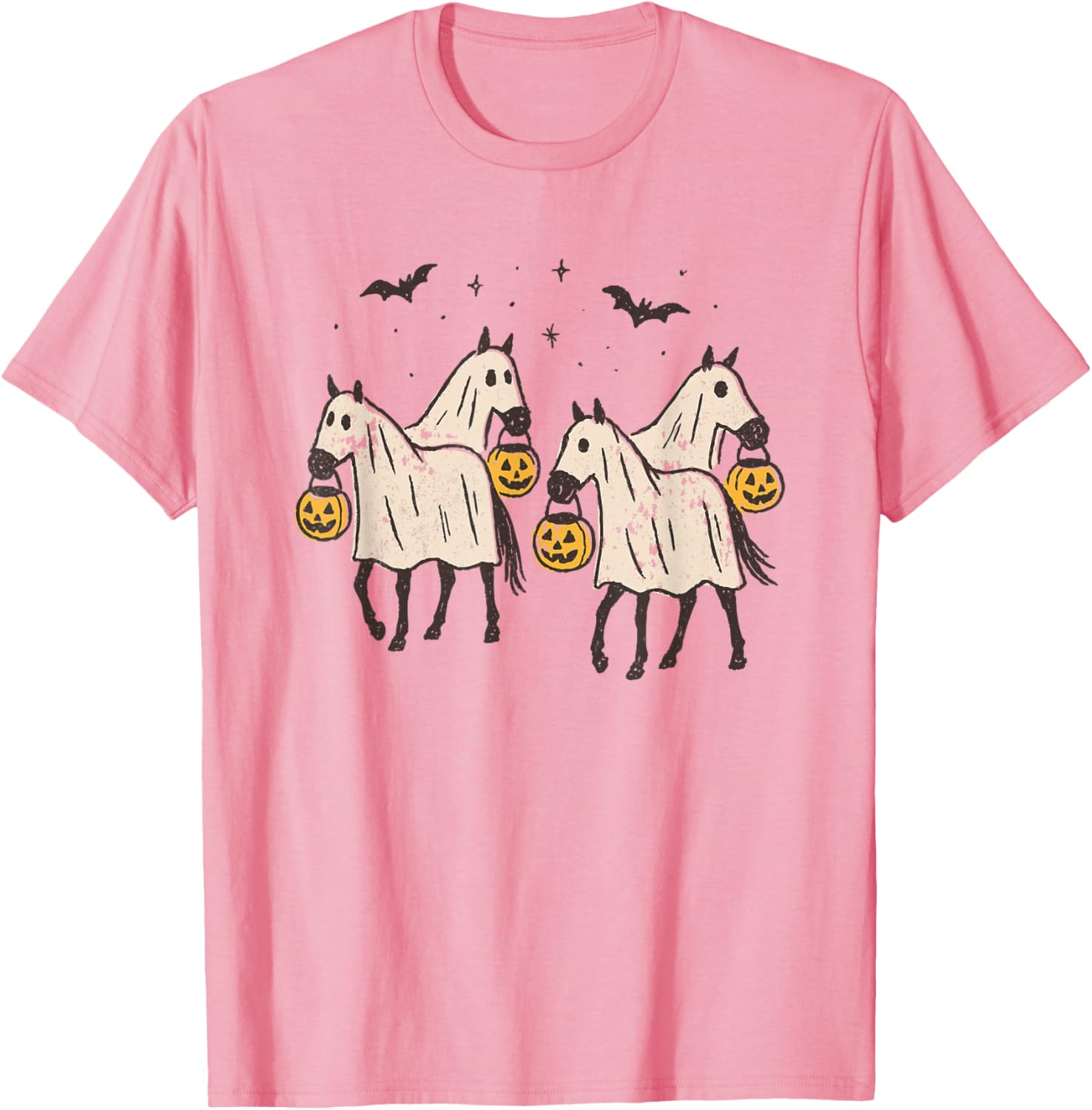 Cute Ghost Horses Halloween Trick or Treat T-Shirt for Kids and Adults - 10