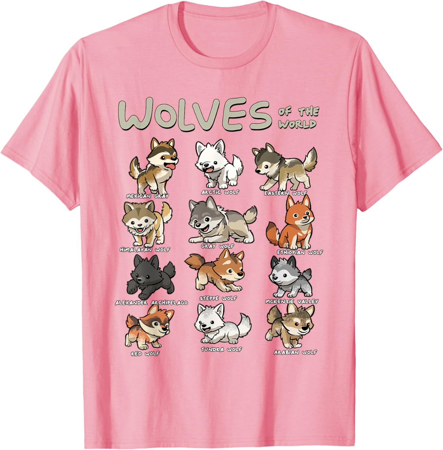 Charming Chibi Wolf T-Shirt for Animal Lovers - Cute Wolves Design - 20