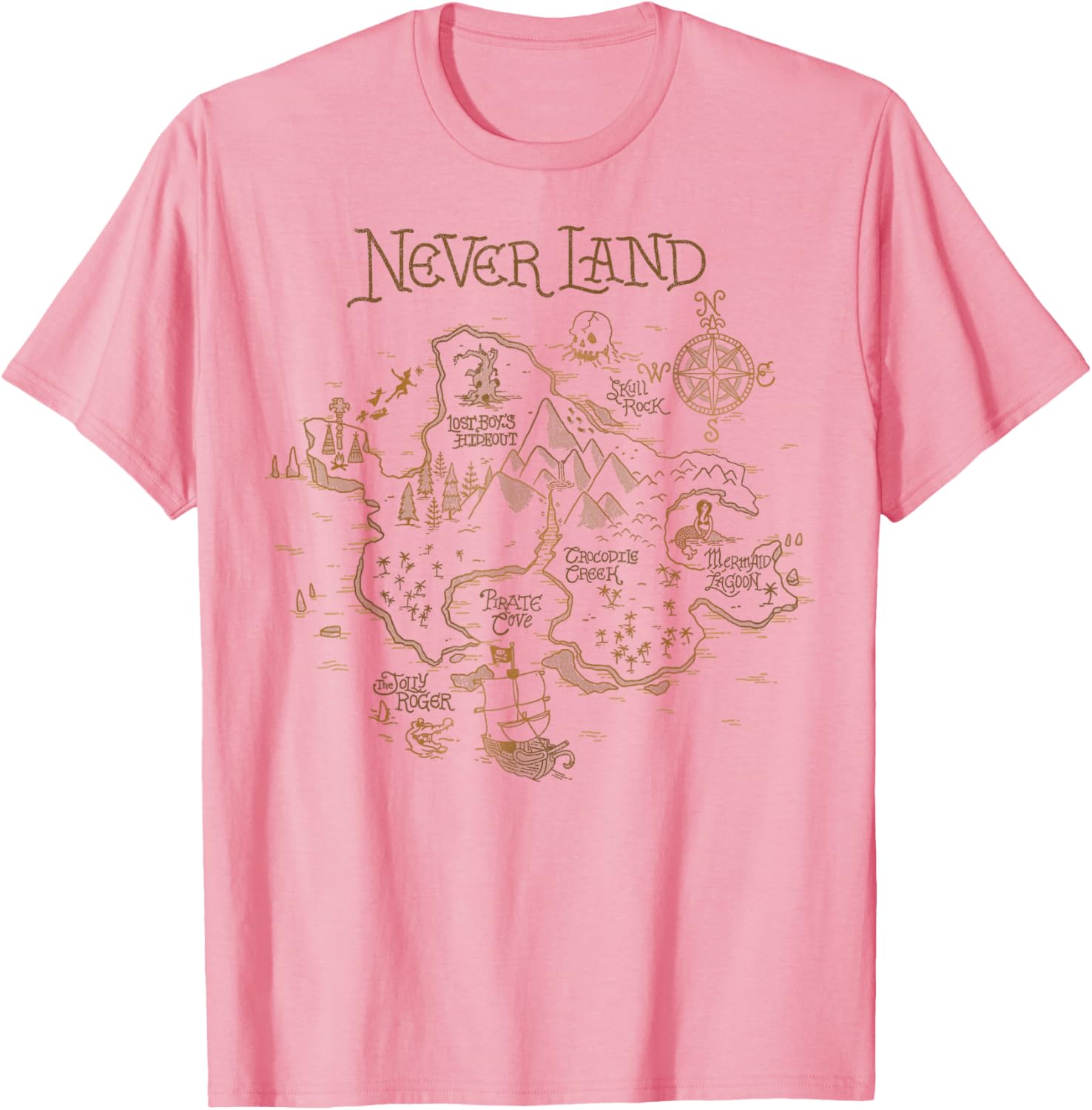Disney Peter Pan Never Land Map Graphic T-Shirt for Adventure Lovers - 6