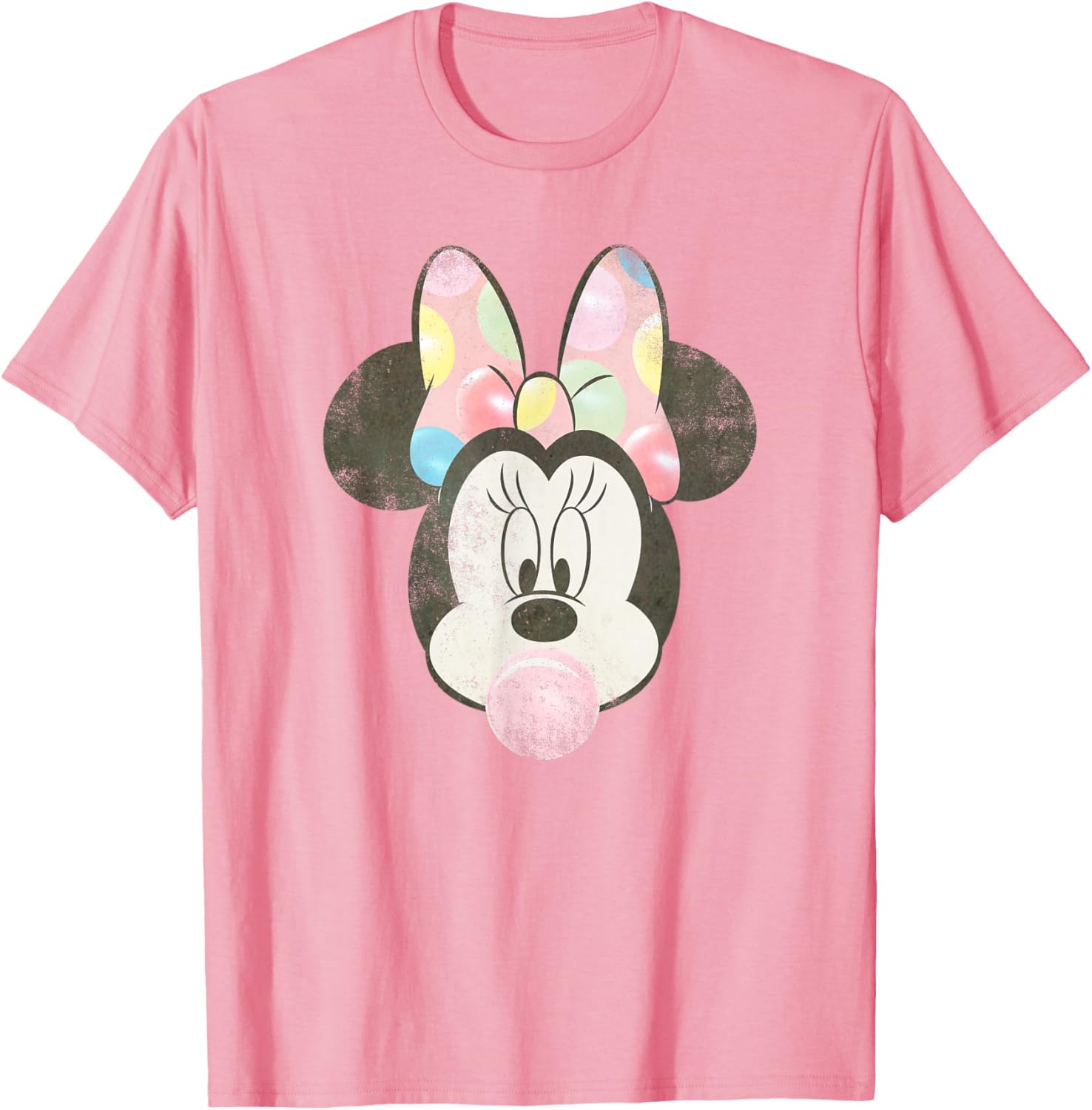 Disney Minnie Mouse Retro Big Face Bubblegum T-Shirt for Fun Fashion - 4