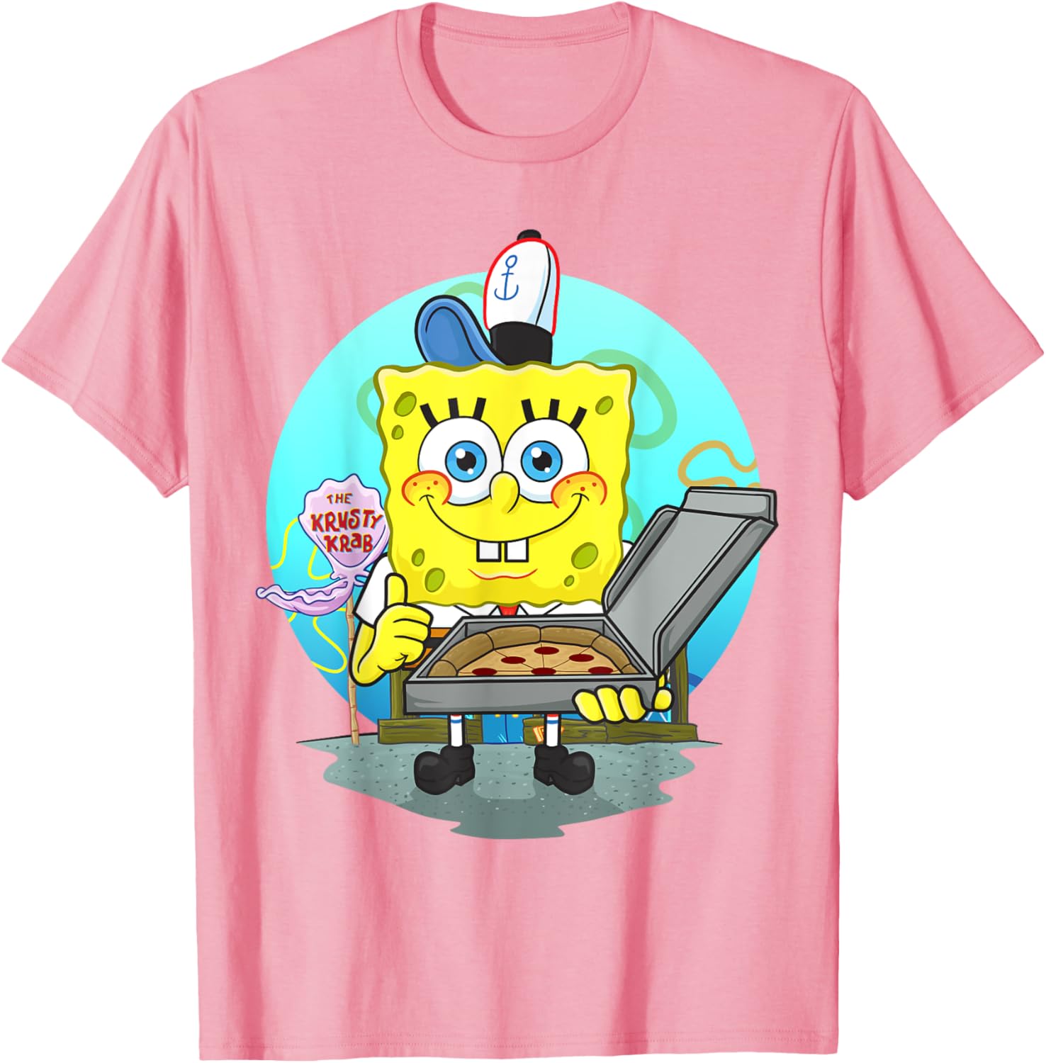 Mademark SpongeBob SquarePants Krusty Krab Pizza Delivery T-Shirt - 4