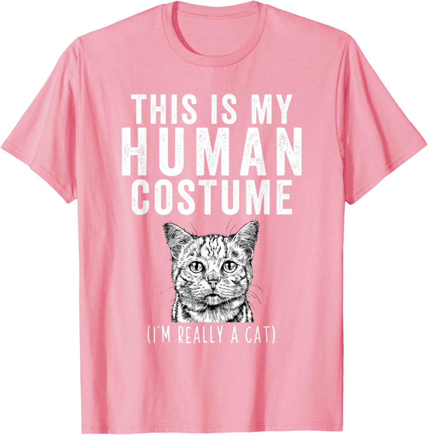 Funny Tabby Cat T-Shirt This is My Human Costume I'm Really A Cat - 2