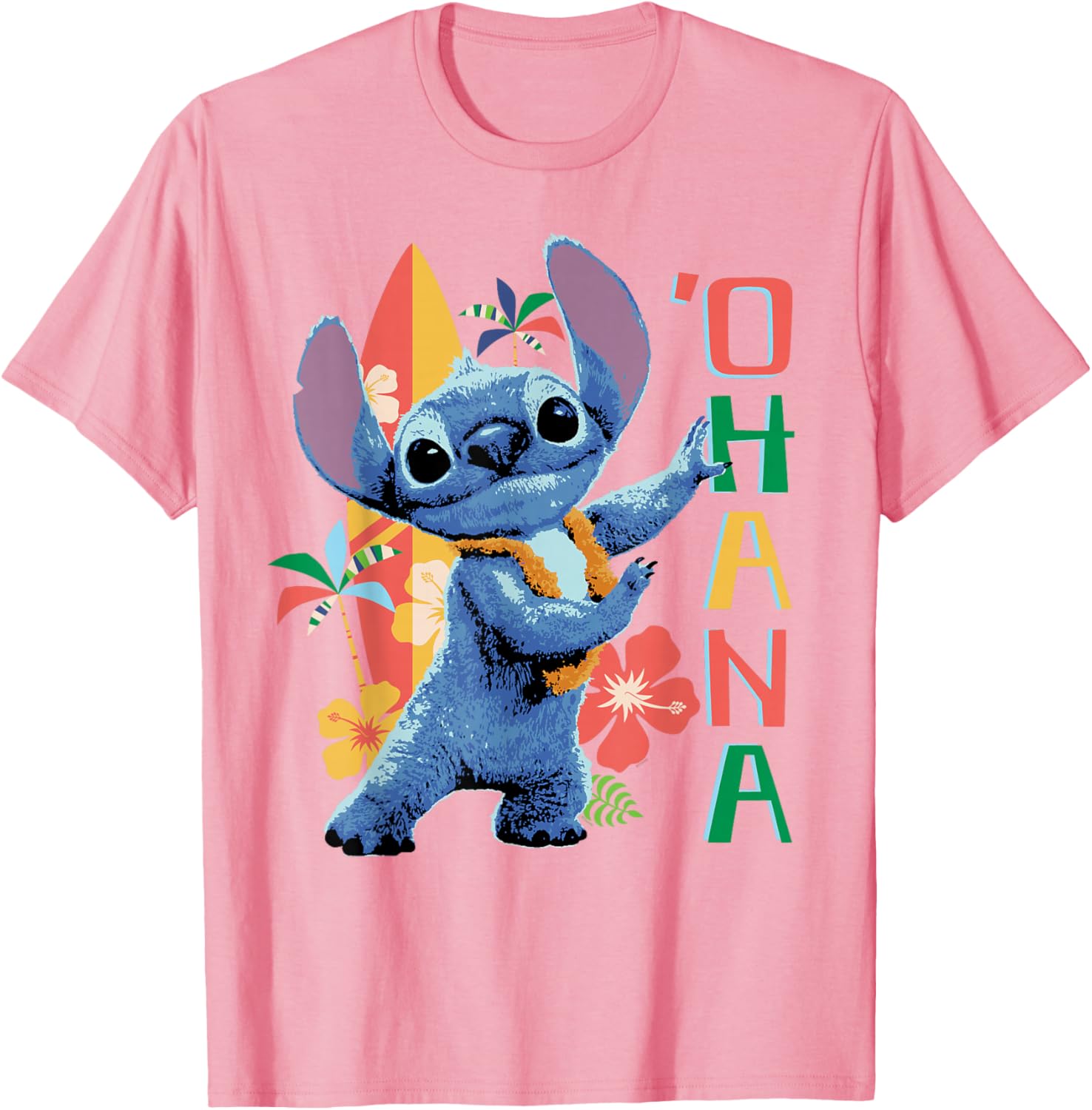 Disney Lilo & Stitch Ohana Hula Beach T-Shirt for Fun Summer Days - 14