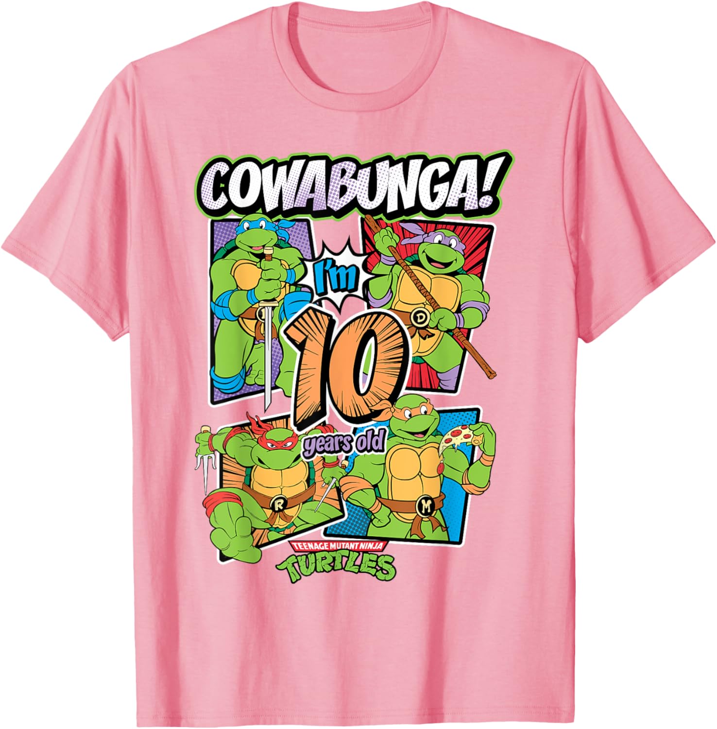 Cowabunga I'm 10 Years Old TMNT T-Shirt for Kids - Fun Birthday Apparel - 24