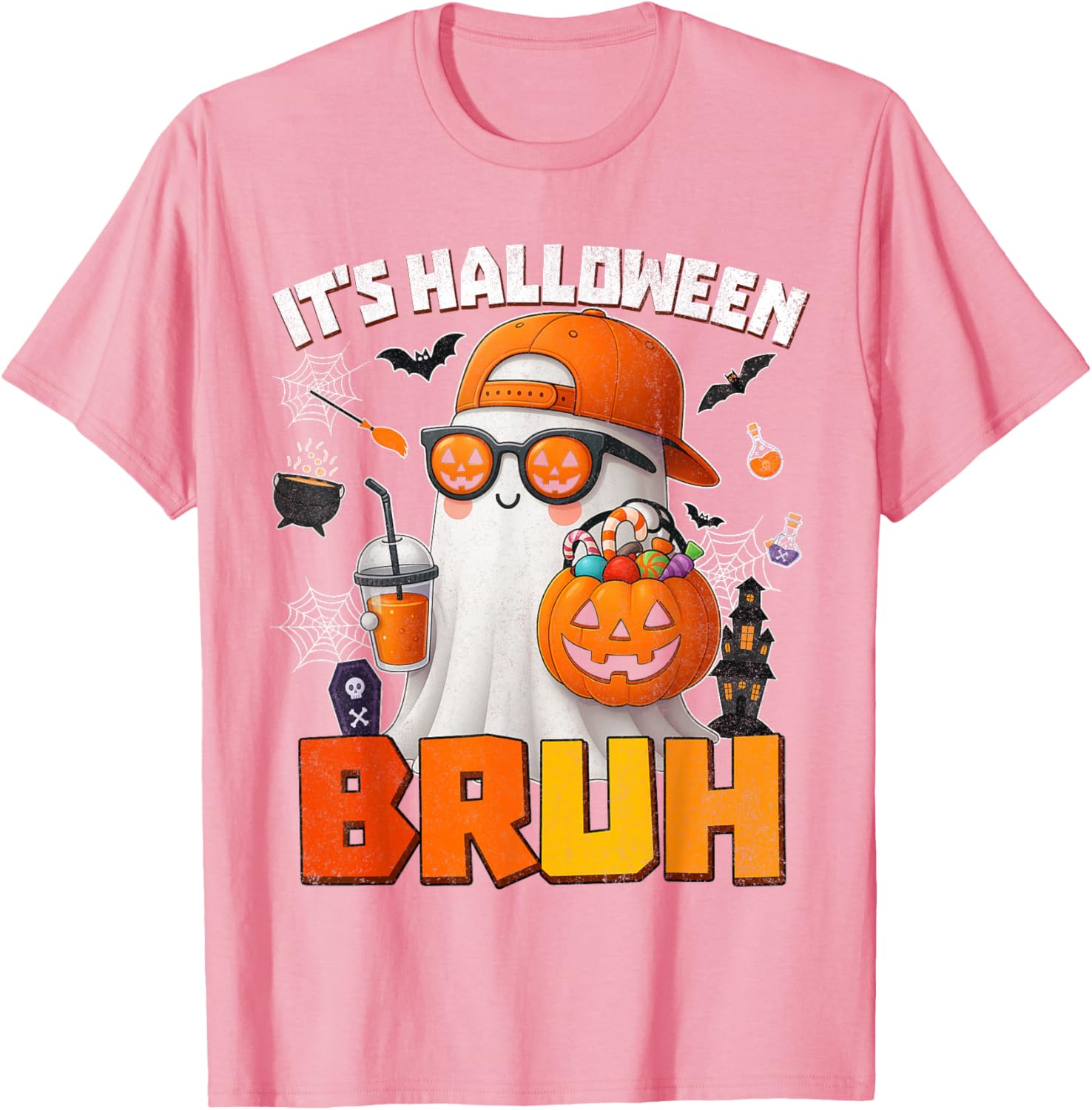 Funny Halloween Boo Ghost Pumpkin Costume T-Shirt for Kids and Men - 14