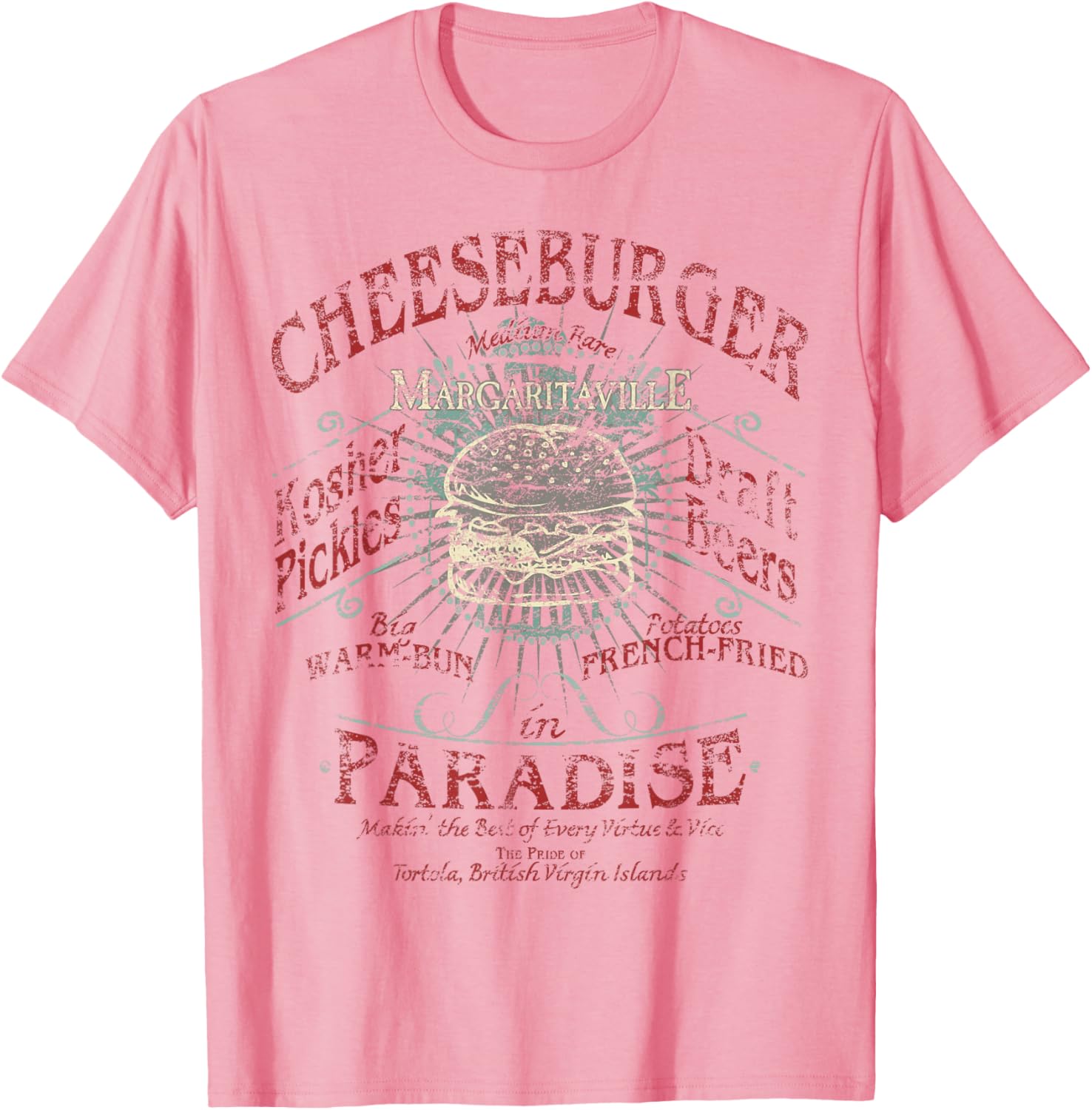 Margaritaville Cheeseburger in Paradise T-Shirt for Adults, Grey, Small - 8