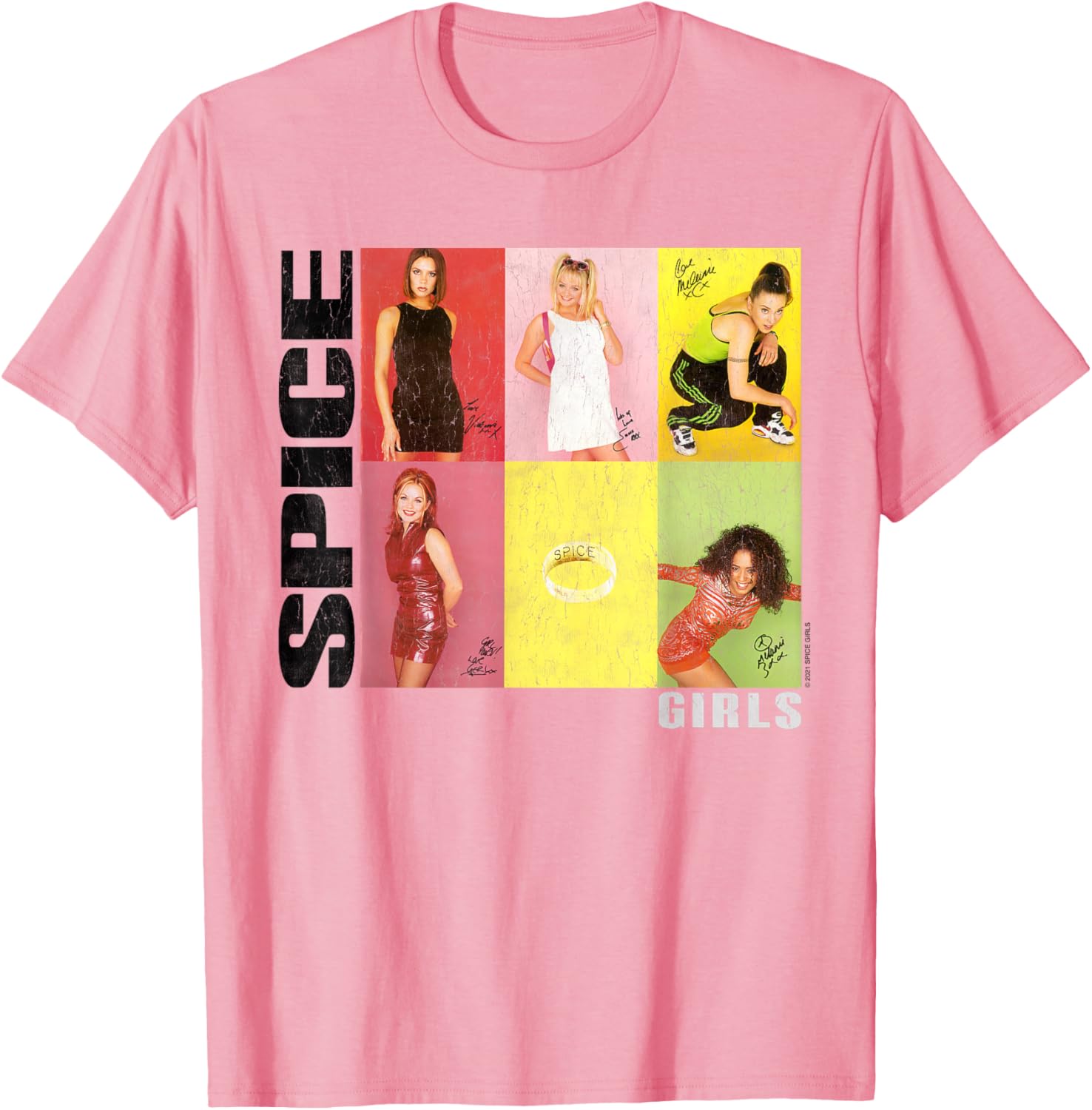 Official Spice Girls Signatures T-Shirt for Fans of 90s Pop Culture - 2