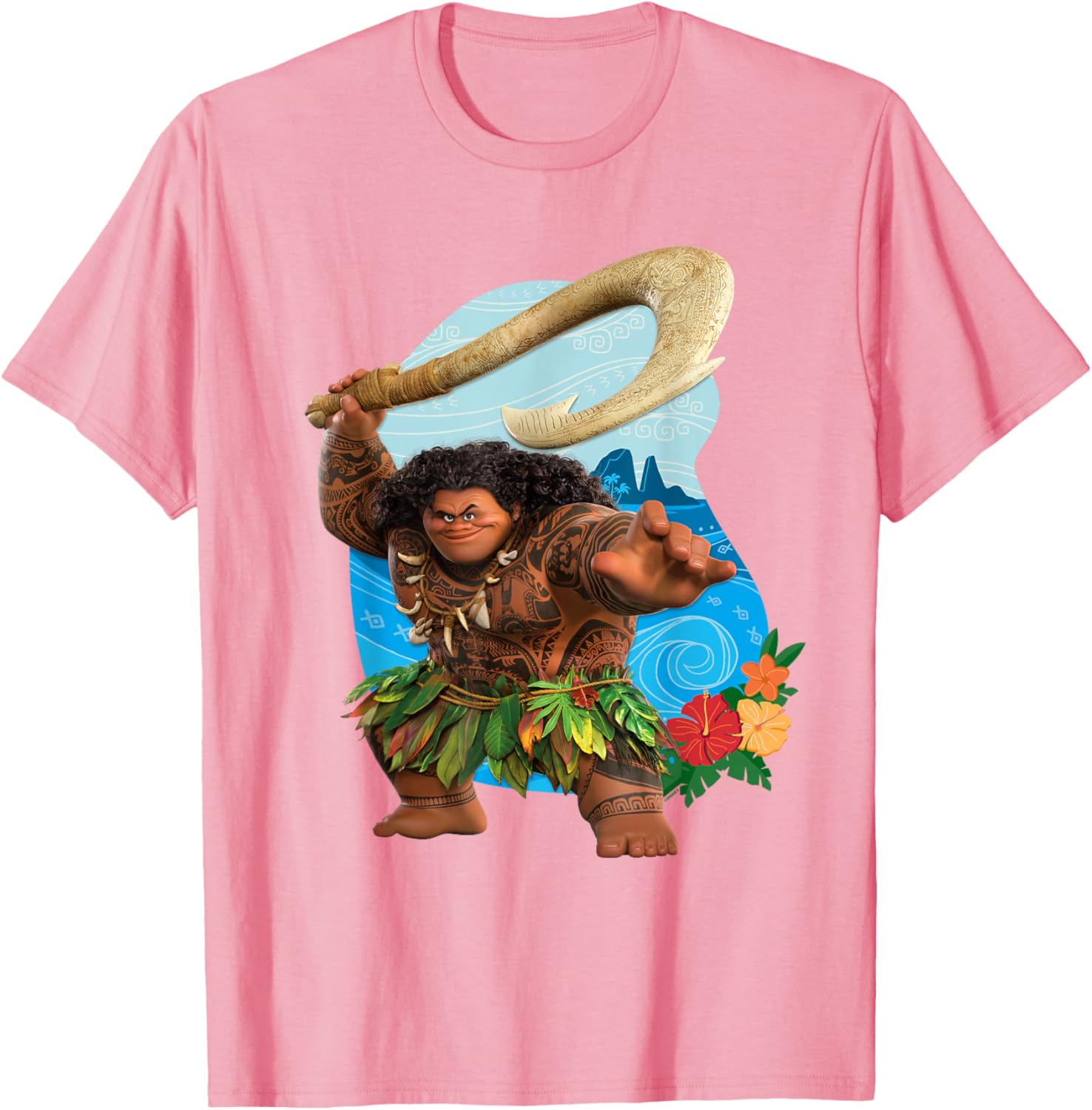 Disney Moana 2 Maui Tropical Island Adventure T-Shirt with Fish Hook - 7
