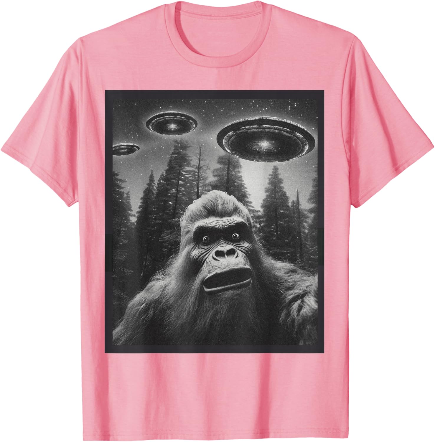 Funny Bigfoot Alien Cat Graphic Tee for Men and Women - Unique T-Shirt - 27