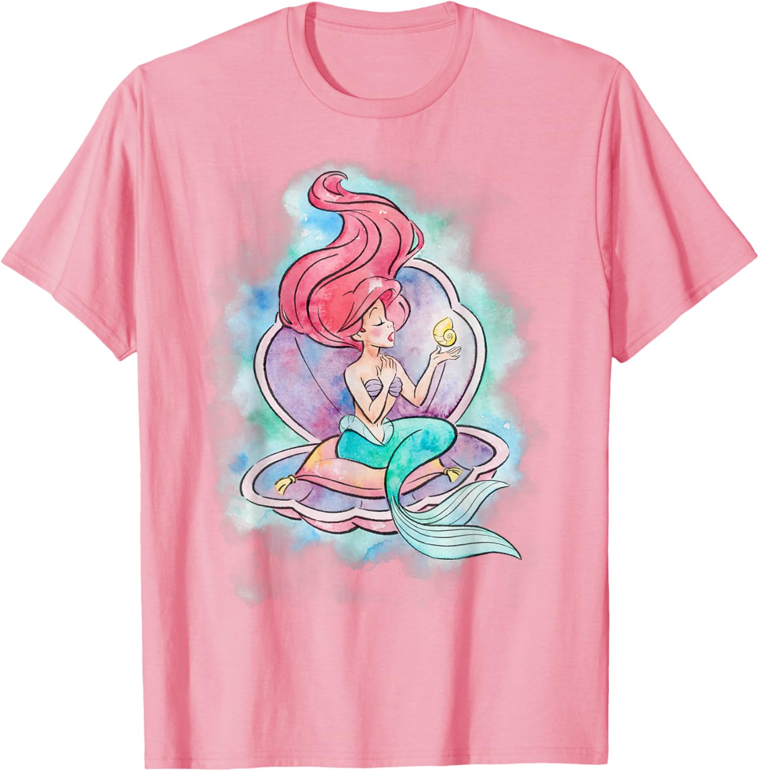 Disney The Little Mermaid Ariel Watercolor Shell T-Shirt for Fans - 3