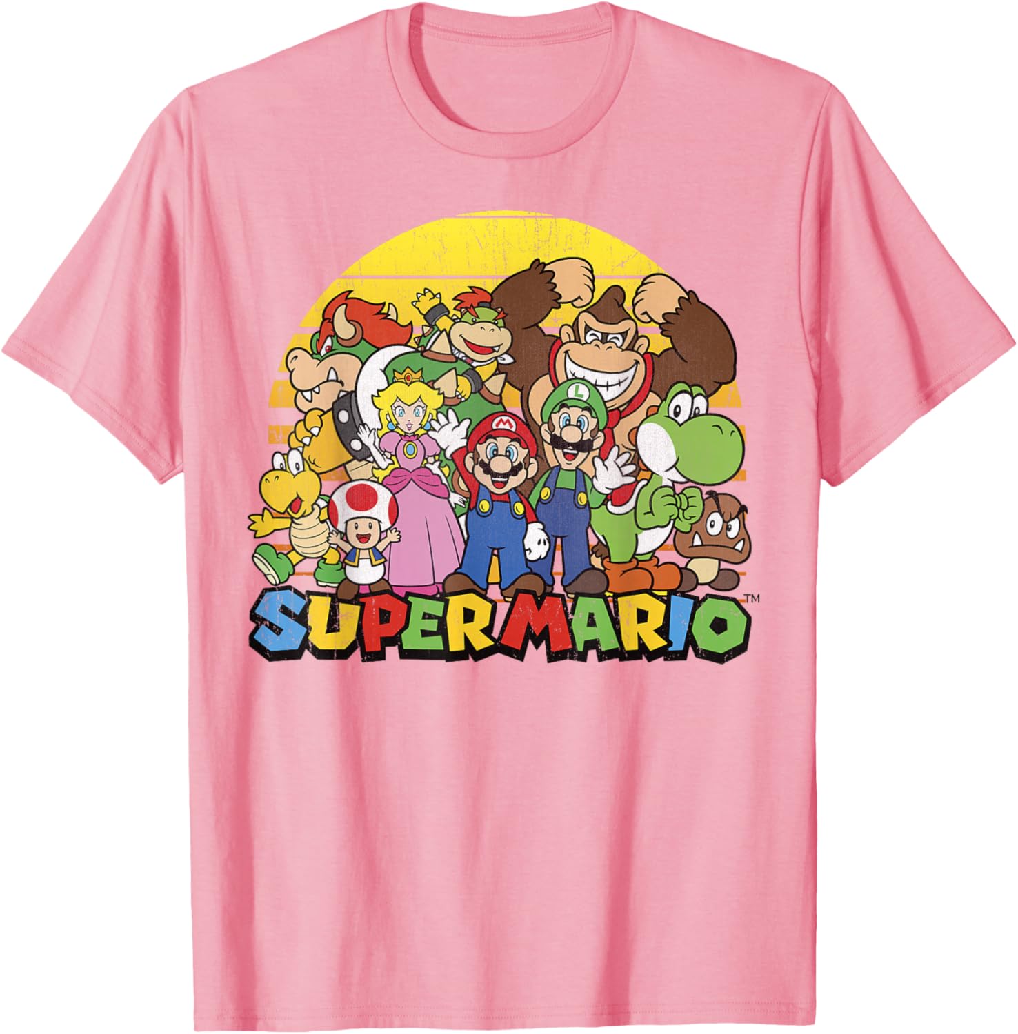 Vintage Nintendo Super Mario Group Portrait T-Shirt for Fans - 9