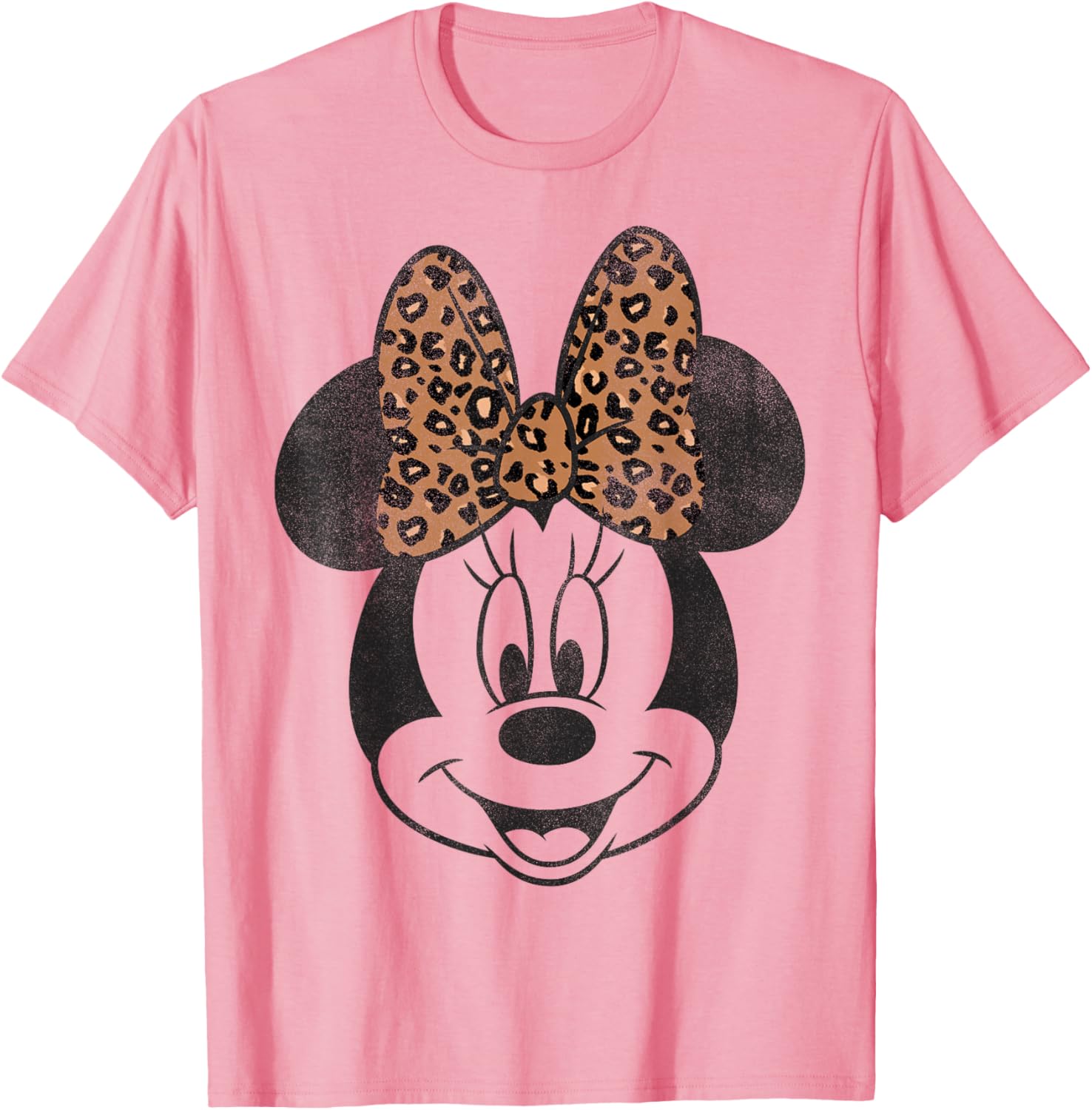 Vintage Disney Minnie Mouse Distressed Leopard Bow T-Shirt for Women - 3