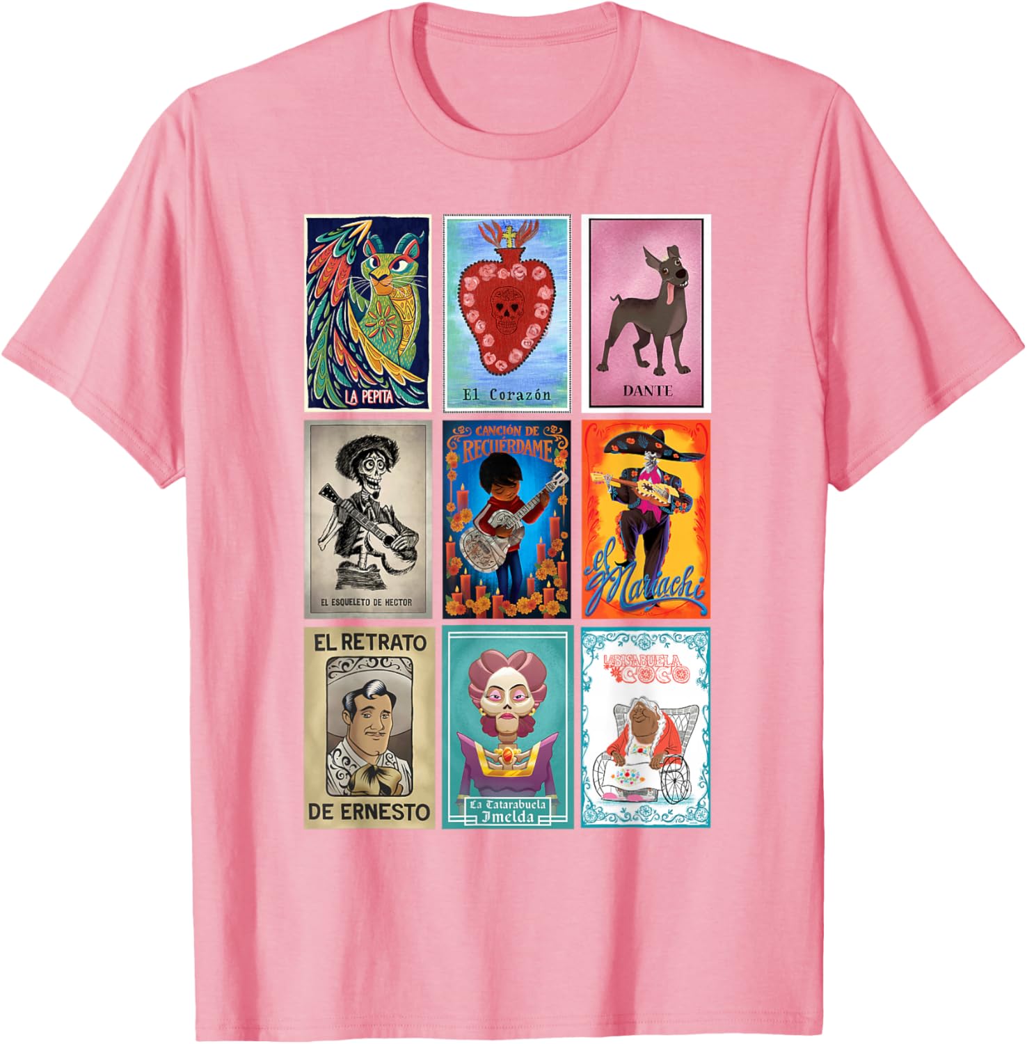 Disney Pixar Coco Vintage Loteria Cards T-Shirt for Fun and Style - 2