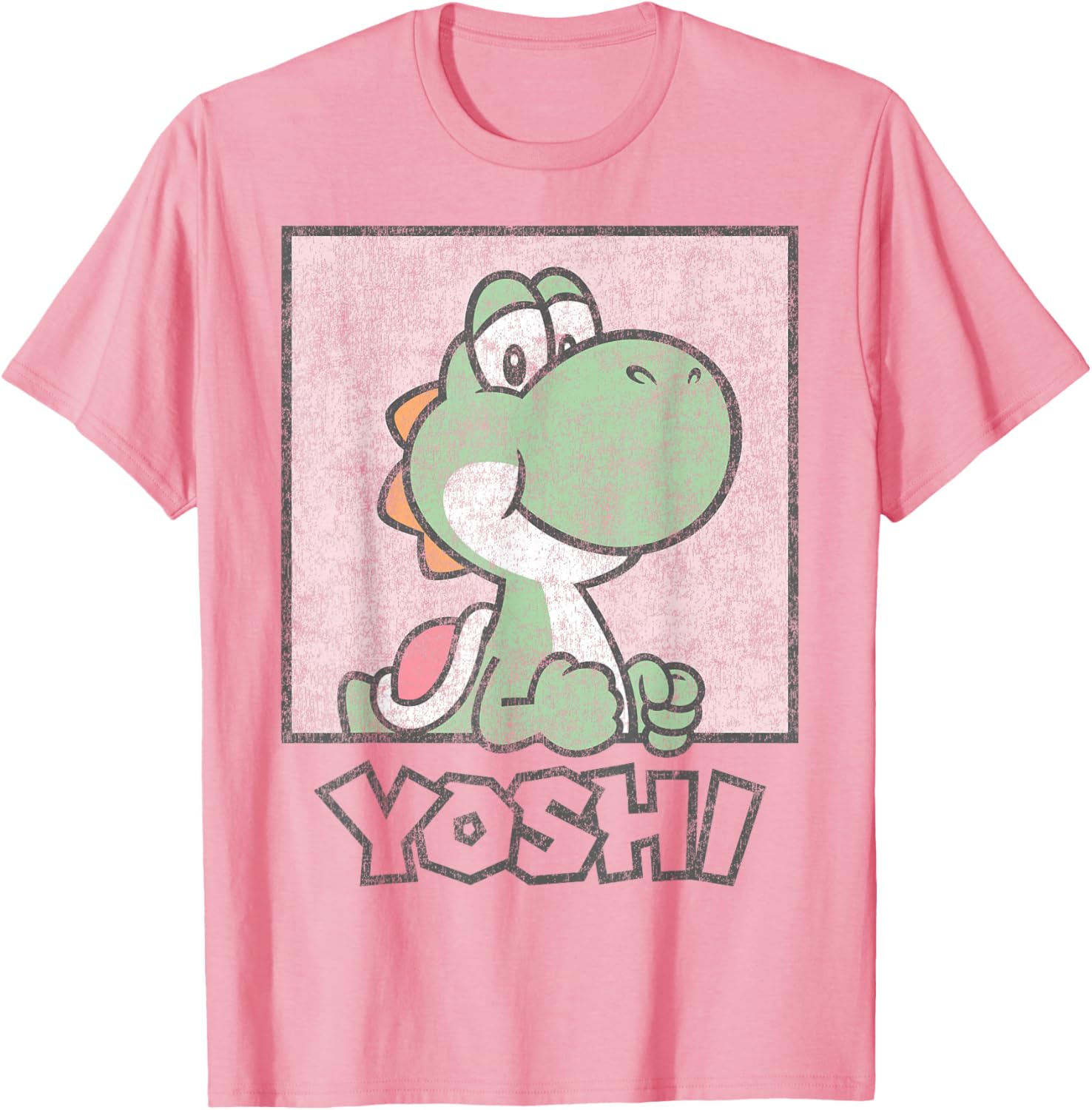 Super Mario Yoshi Pastel Pink Portrait T-Shirt for Fun Casual Style - 3
